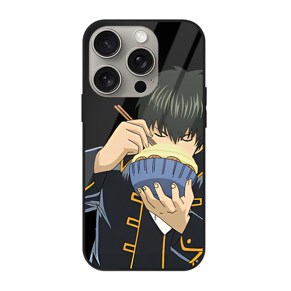 （画像用） ぎんたま 坂田銀時（さかたぎんとき） 神楽 志村新八（しむら しんぱち） GINTAMA Sakata Gintoki Kagura Shimura Shinpachi 【iPhone15Pro対応】スマホケース 耐衝撃＆黄変防止 背面ガラス
