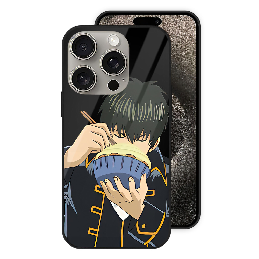 （画像用） ぎんたま 坂田銀時（さかたぎんとき） 神楽 志村新八（しむら しんぱち） GINTAMA Sakata Gintoki Kagura Shimura Shinpachi 【iPhone15Pro対応】スマホケース 耐衝撃＆黄変防止 背面ガラス