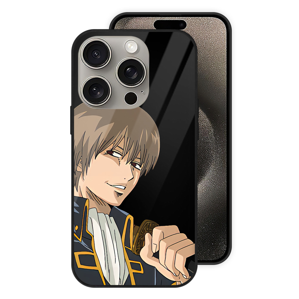 （画像用） ぎんたま 坂田銀時（さかたぎんとき） 神楽 志村新八（しむら しんぱち） GINTAMA Sakata Gintoki Kagura Shimura Shinpachi 【iPhone15Pro対応】スマホケース 耐衝撃＆黄変防止 背面ガラス