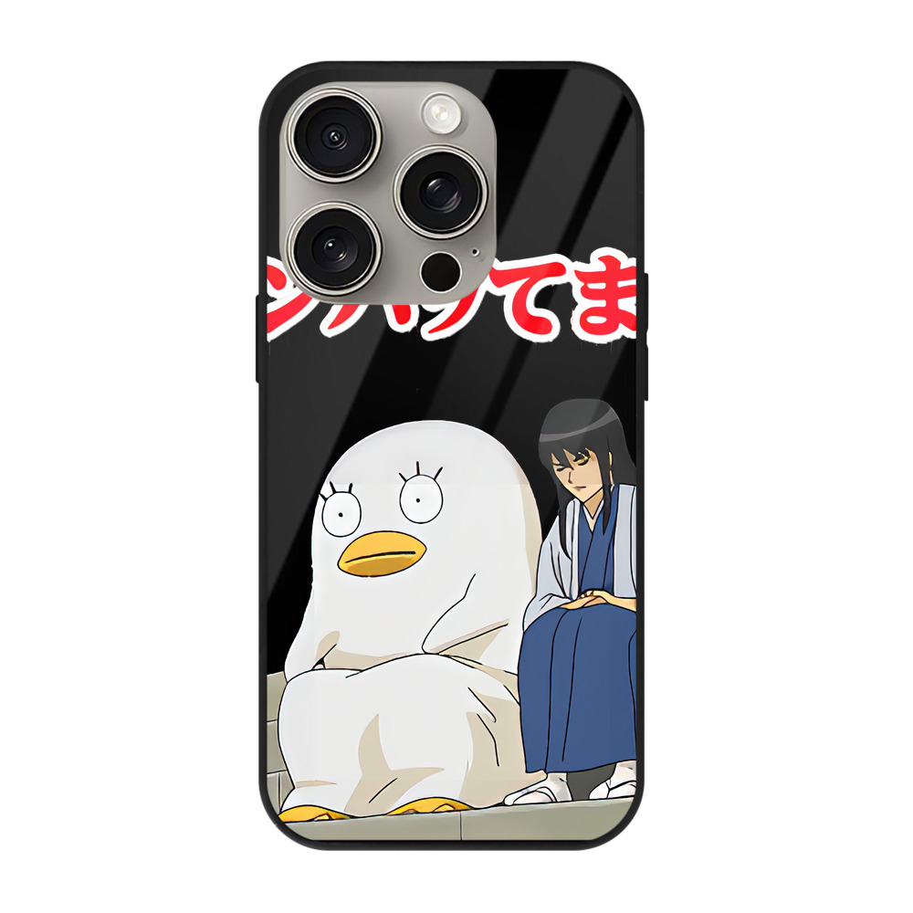 （画像用） ぎんたま 坂田銀時（さかたぎんとき） 神楽 志村新八（しむら しんぱち） GINTAMA Sakata Gintoki Kagura Shimura Shinpachi 【iPhone15Pro対応】スマホケース 耐衝撃＆黄変防止 背面ガラス