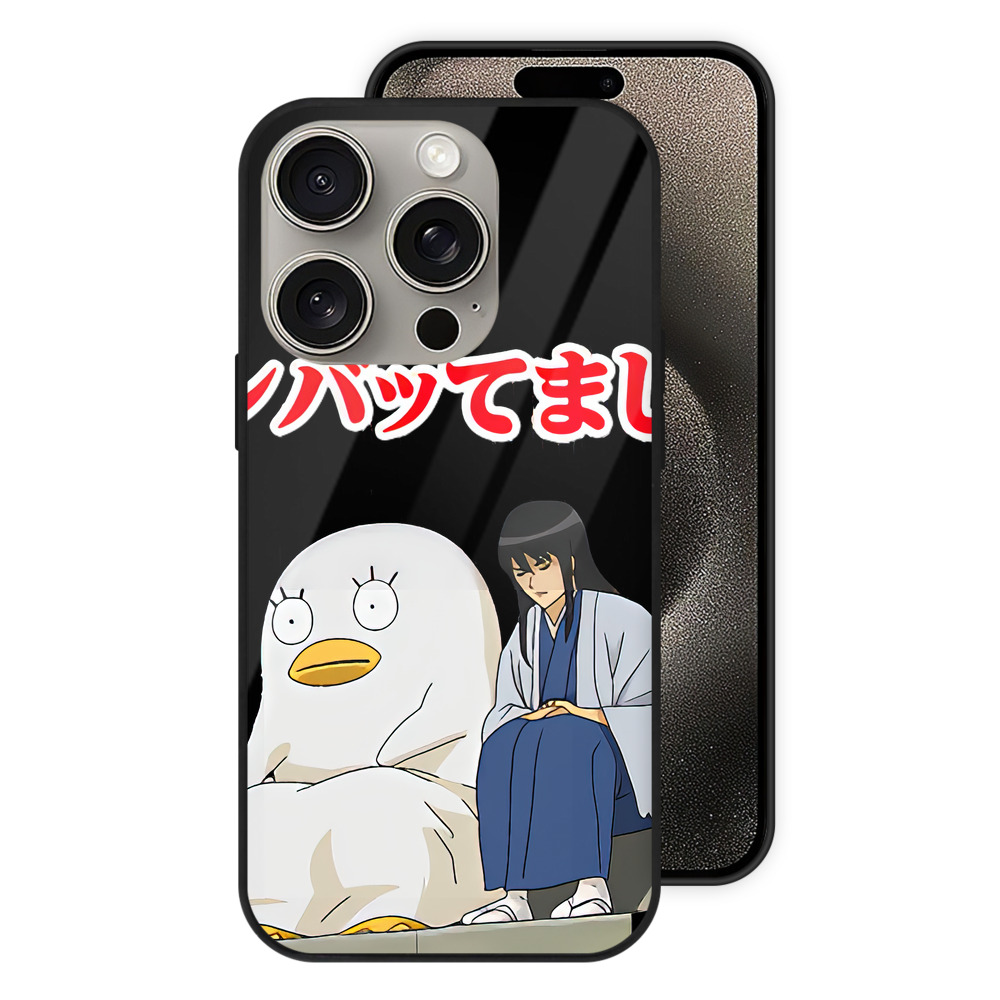 （画像用） ぎんたま 坂田銀時（さかたぎんとき） 神楽 志村新八（しむら しんぱち） GINTAMA Sakata Gintoki Kagura Shimura Shinpachi 【iPhone15Pro対応】スマホケース 耐衝撃＆黄変防止 背面ガラス