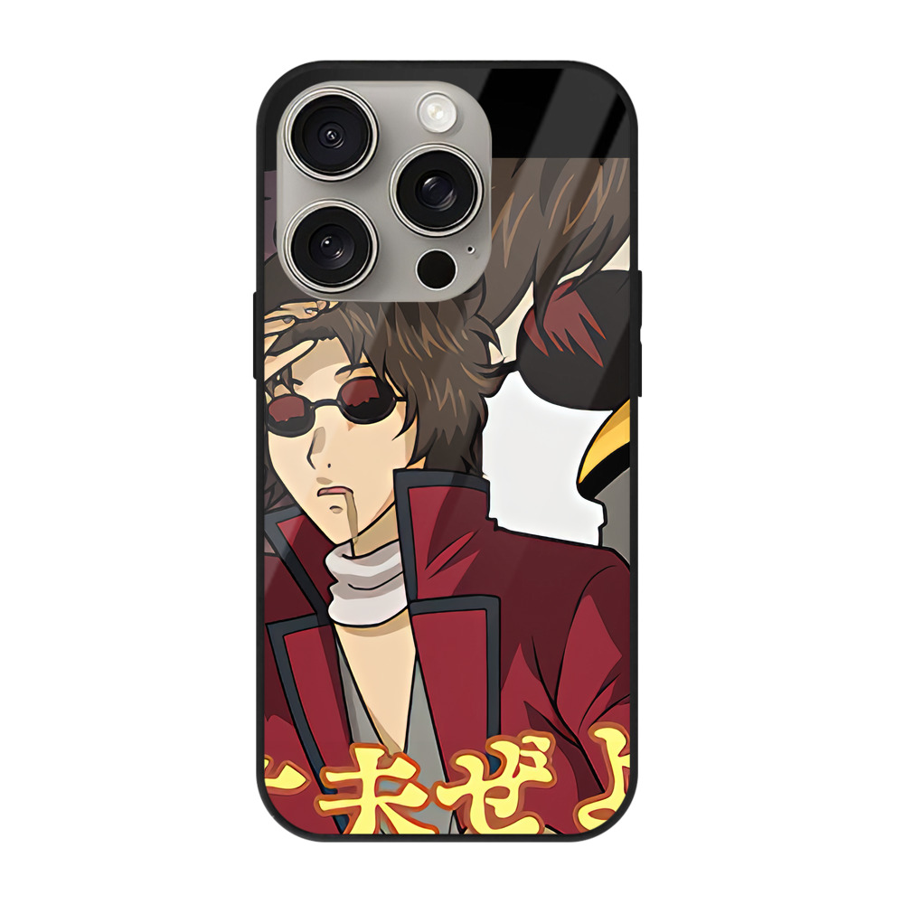（画像用） ぎんたま 坂田銀時（さかたぎんとき） 神楽 志村新八（しむら しんぱち） GINTAMA Sakata Gintoki Kagura Shimura Shinpachi 【iPhone15Pro対応】スマホケース 耐衝撃＆黄変防止 背面ガラス