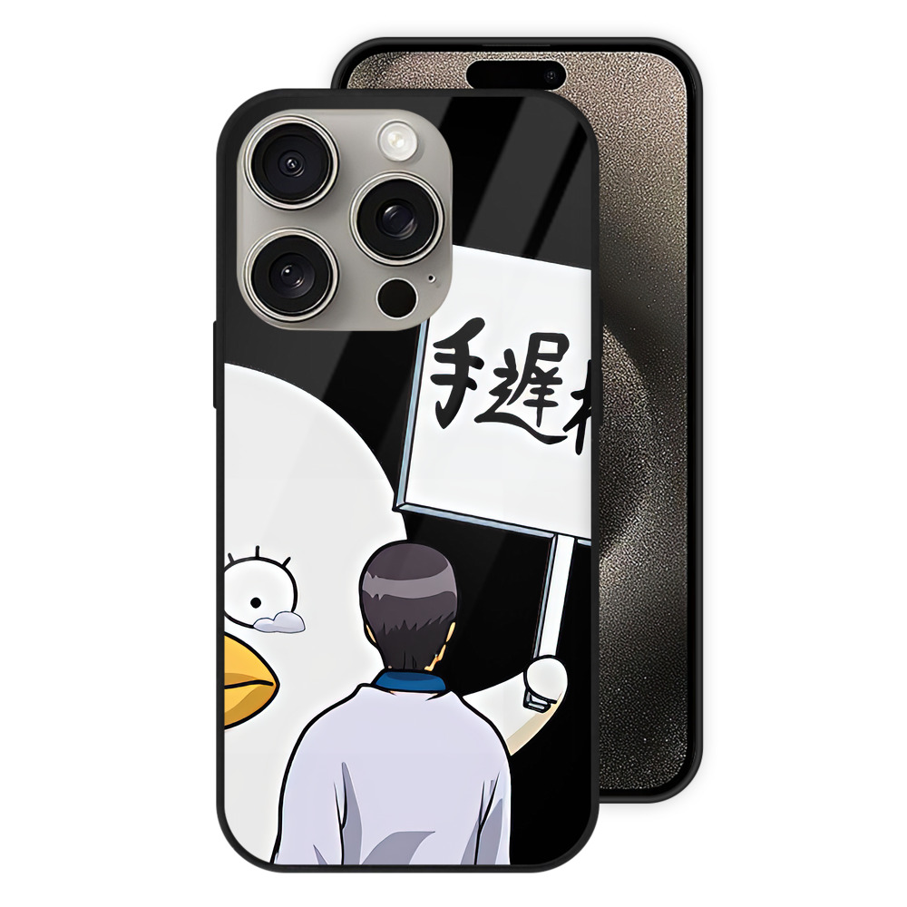 （画像用） ぎんたま 坂田銀時（さかたぎんとき） 神楽 志村新八（しむら しんぱち） GINTAMA Sakata Gintoki Kagura Shimura Shinpachi 【iPhone15Pro対応】スマホケース 耐衝撃＆黄変防止 背面ガラス