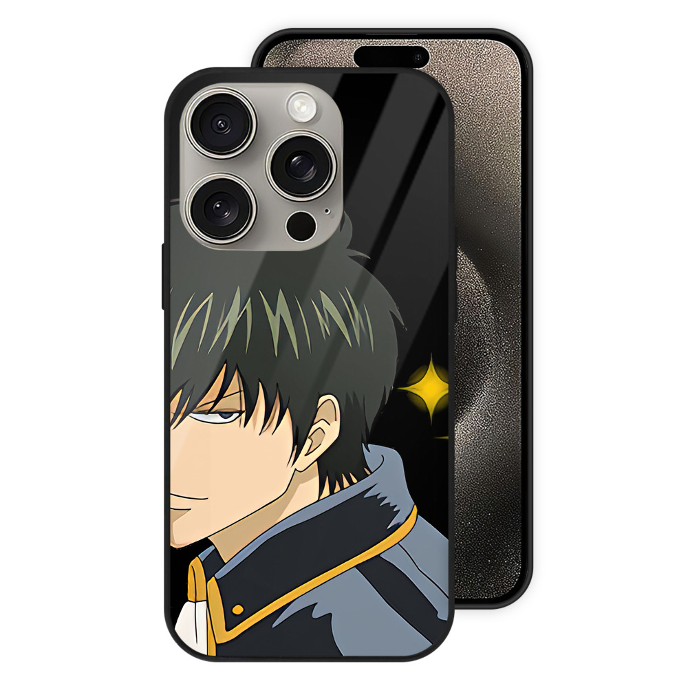 （画像用） ぎんたま 坂田銀時（さかたぎんとき） 神楽 志村新八（しむら しんぱち） GINTAMA Sakata Gintoki Kagura Shimura Shinpachi 【iPhone15Pro対応】スマホケース 耐衝撃＆黄変防止 背面ガラス