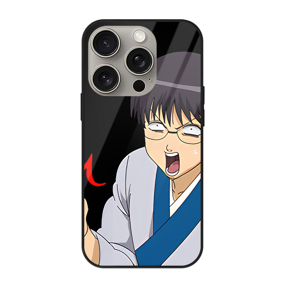 （画像用） ぎんたま 坂田銀時（さかたぎんとき） 神楽 志村新八（しむら しんぱち） GINTAMA Sakata Gintoki Kagura Shimura Shinpachi 【iPhone15Pro対応】スマホケース 耐衝撃＆黄変防止 背面ガラス