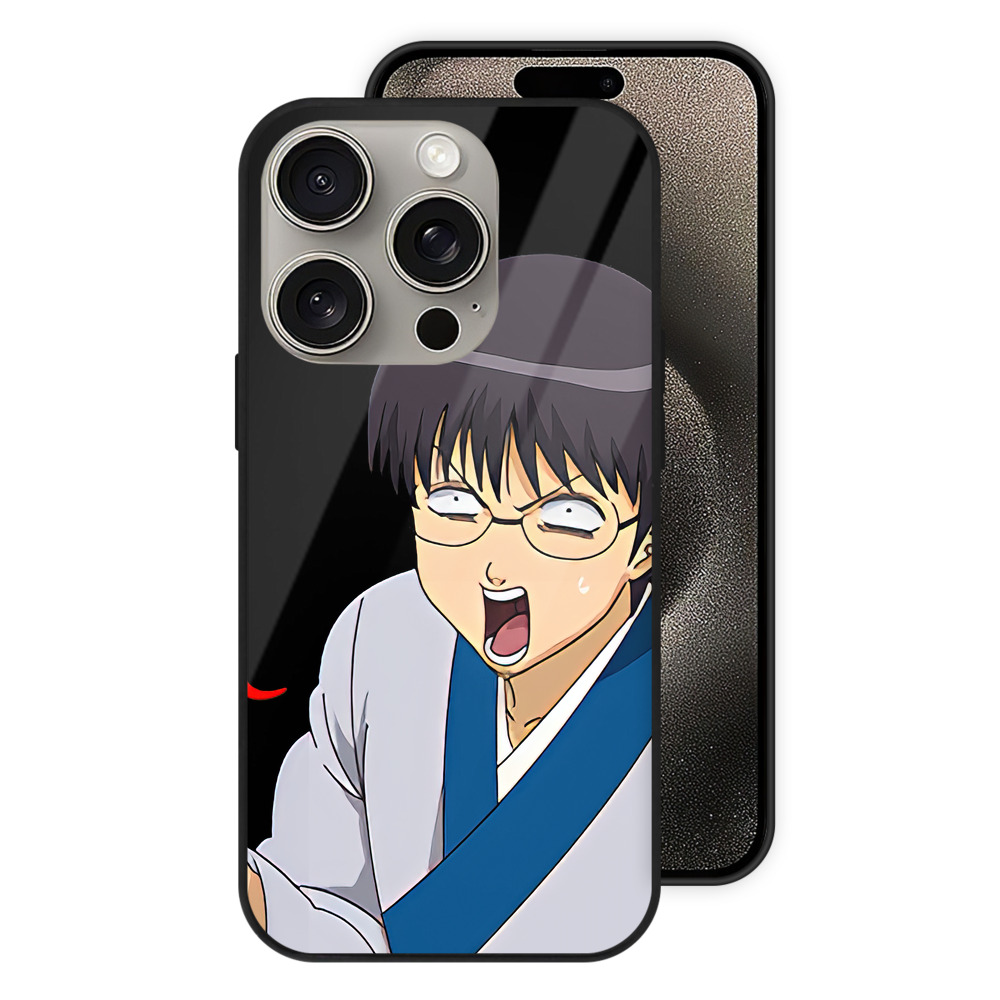 （画像用） ぎんたま 坂田銀時（さかたぎんとき） 神楽 志村新八（しむら しんぱち） GINTAMA Sakata Gintoki Kagura Shimura Shinpachi 【iPhone15Pro対応】スマホケース 耐衝撃＆黄変防止 背面ガラス
