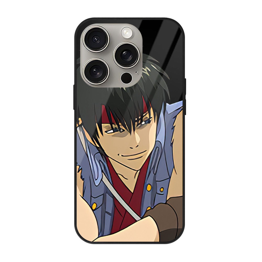 （画像用） ぎんたま 坂田銀時（さかたぎんとき） 神楽 志村新八（しむら しんぱち） GINTAMA Sakata Gintoki Kagura Shimura Shinpachi 【iPhone15Pro対応】スマホケース 耐衝撃＆黄変防止 背面ガラス
