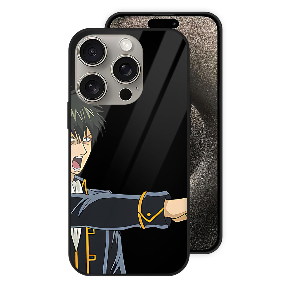 （画像用） ぎんたま 坂田銀時（さかたぎんとき） 神楽 志村新八（しむら しんぱち） GINTAMA Sakata Gintoki Kagura Shimura Shinpachi 【iPhone15Pro対応】スマホケース 耐衝撃＆黄変防止 背面ガラス