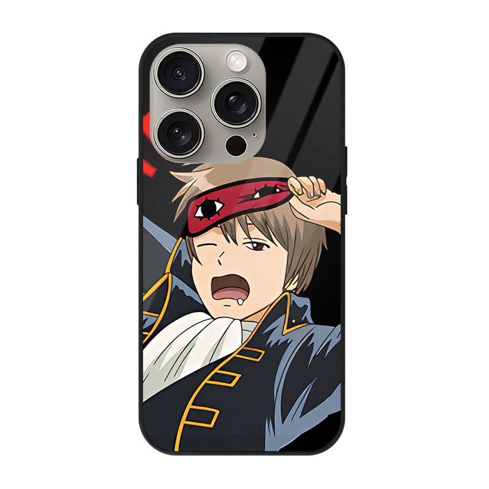 （画像用） ぎんたま 坂田銀時（さかたぎんとき） 神楽 志村新八（しむら しんぱち） GINTAMA Sakata Gintoki Kagura Shimura Shinpachi 【iPhone15Pro対応】スマホケース 耐衝撃＆黄変防止 背面ガラス