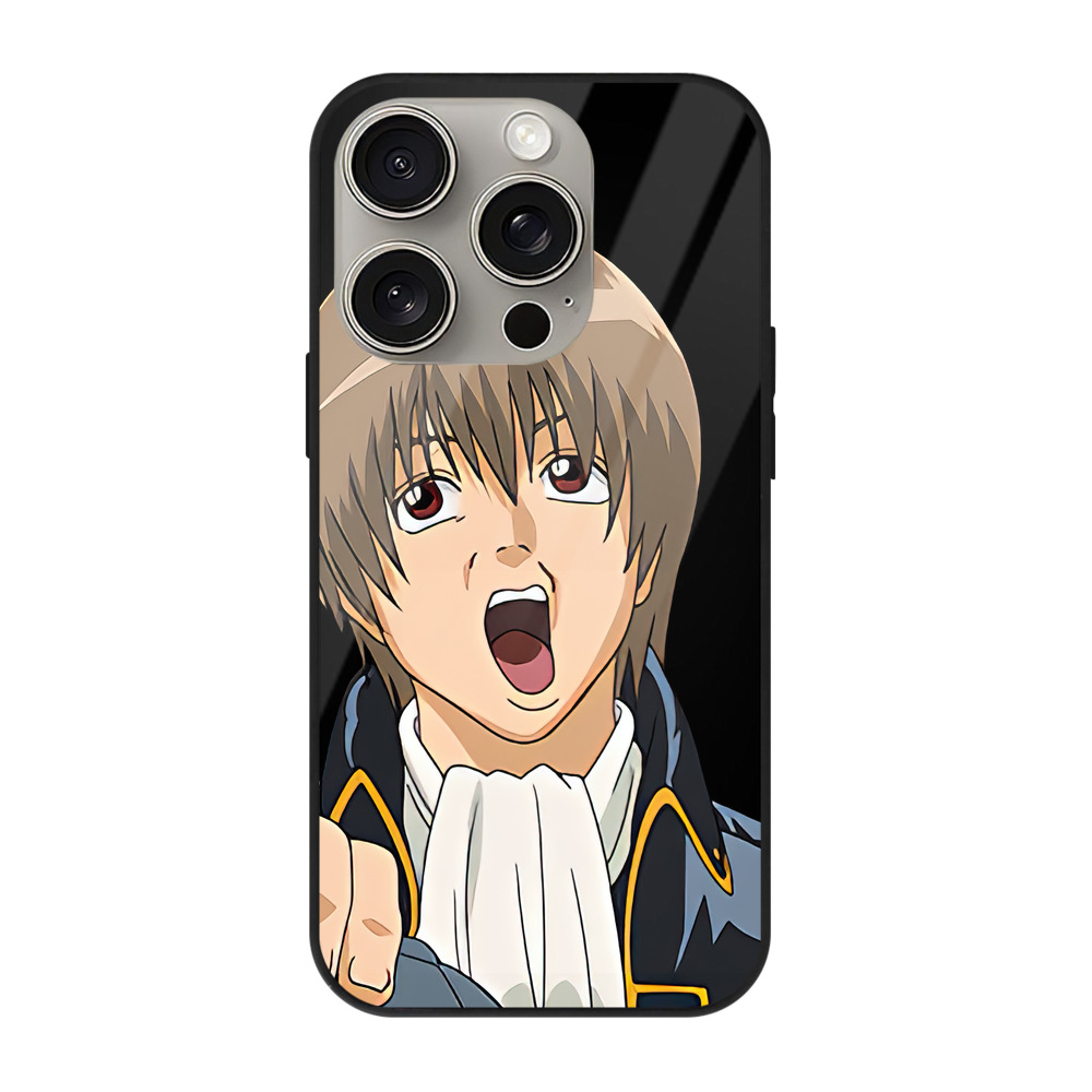 （画像用） ぎんたま 坂田銀時（さかたぎんとき） 神楽 志村新八（しむら しんぱち） GINTAMA Sakata Gintoki Kagura Shimura Shinpachi 【iPhone15Pro対応】スマホケース 耐衝撃＆黄変防止 背面ガラス