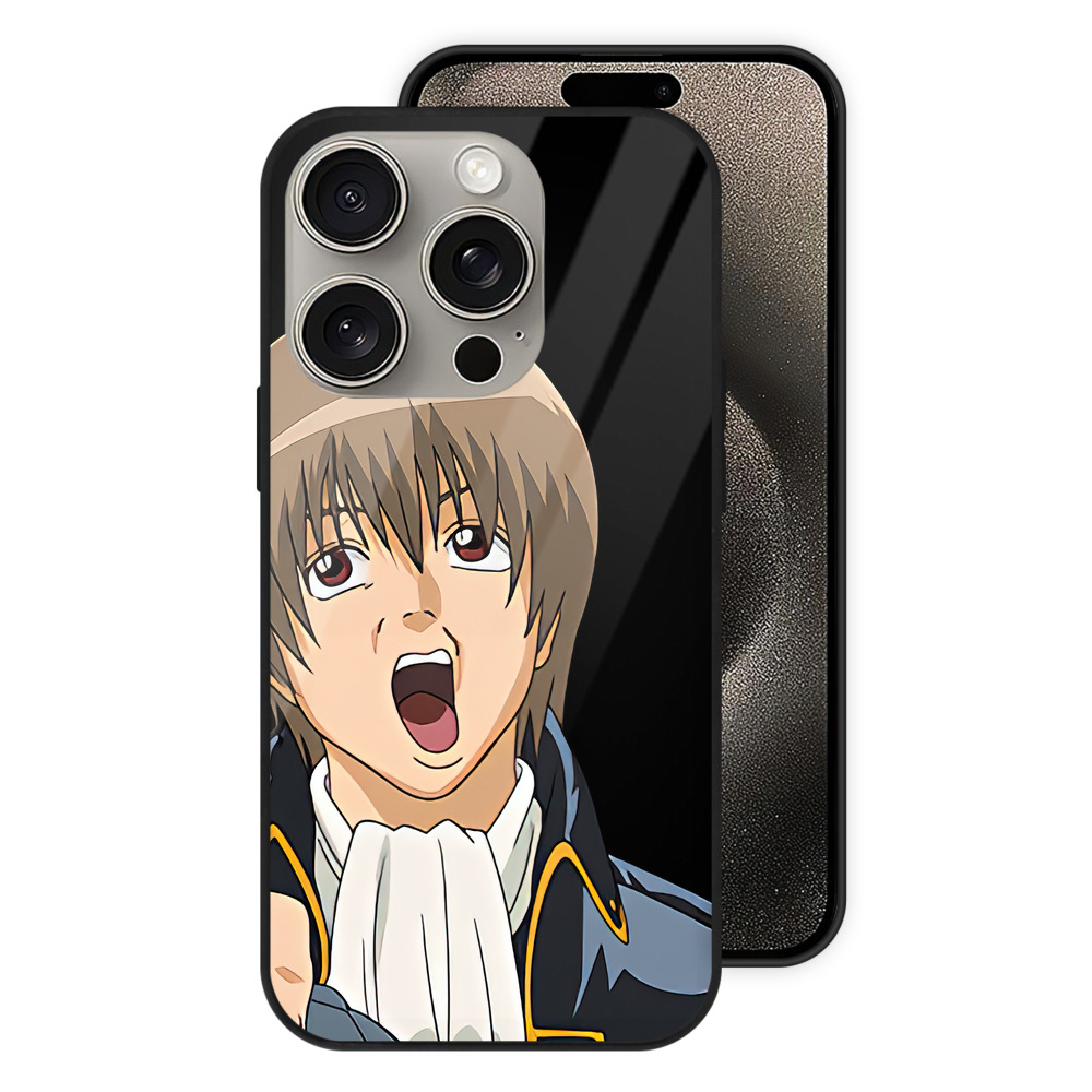 （画像用） ぎんたま 坂田銀時（さかたぎんとき） 神楽 志村新八（しむら しんぱち） GINTAMA Sakata Gintoki Kagura Shimura Shinpachi 【iPhone15Pro対応】スマホケース 耐衝撃＆黄変防止 背面ガラス
