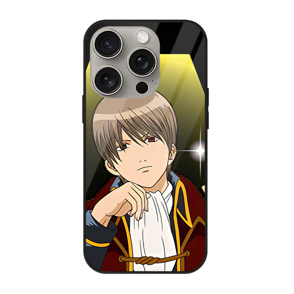 （画像用） ぎんたま 坂田銀時（さかたぎんとき） 神楽 志村新八（しむら しんぱち） GINTAMA Sakata Gintoki Kagura Shimura Shinpachi 【iPhone15Pro対応】スマホケース 耐衝撃＆黄変防止 背面ガラス