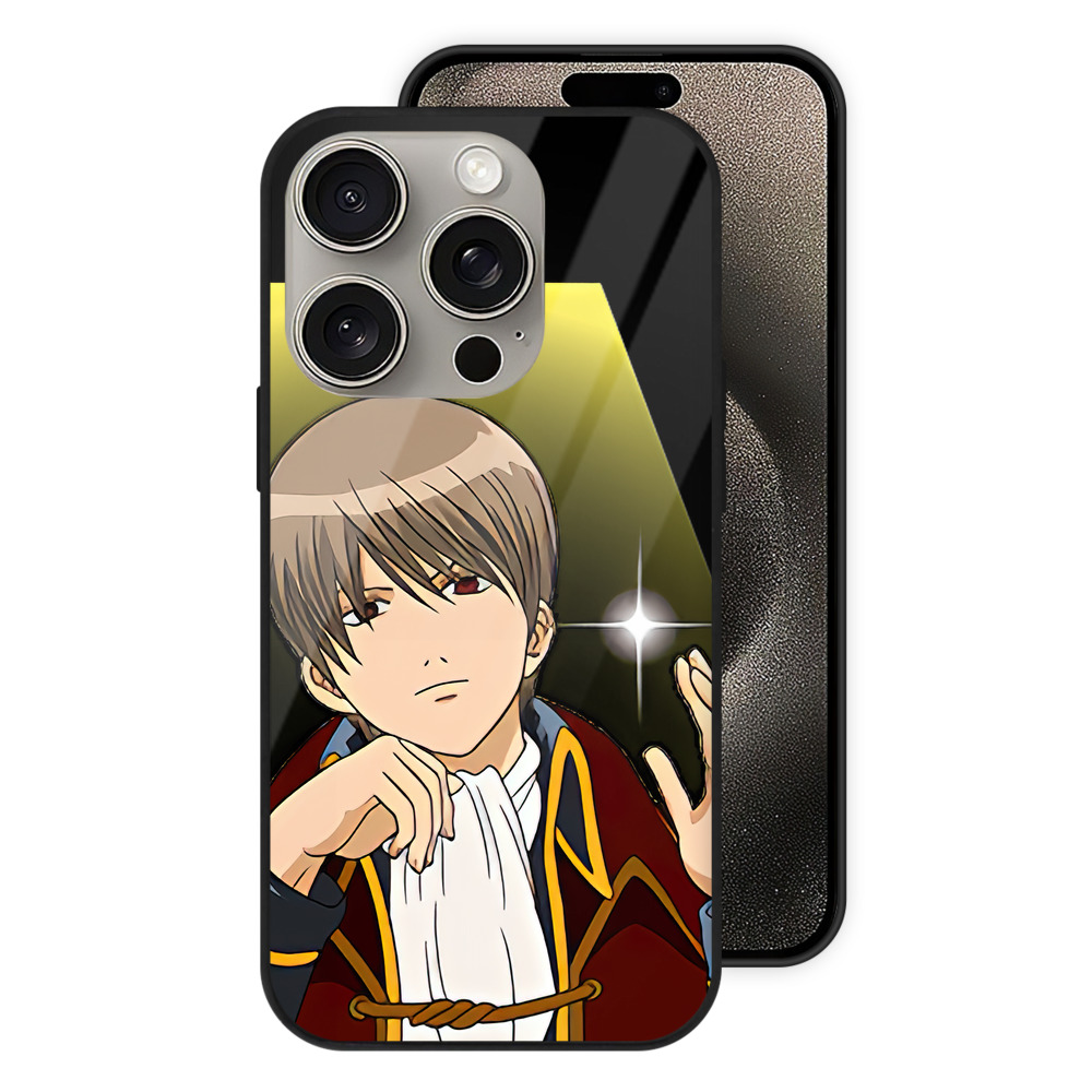 （画像用） ぎんたま 坂田銀時（さかたぎんとき） 神楽 志村新八（しむら しんぱち） GINTAMA Sakata Gintoki Kagura Shimura Shinpachi 【iPhone15Pro対応】スマホケース 耐衝撃＆黄変防止 背面ガラス