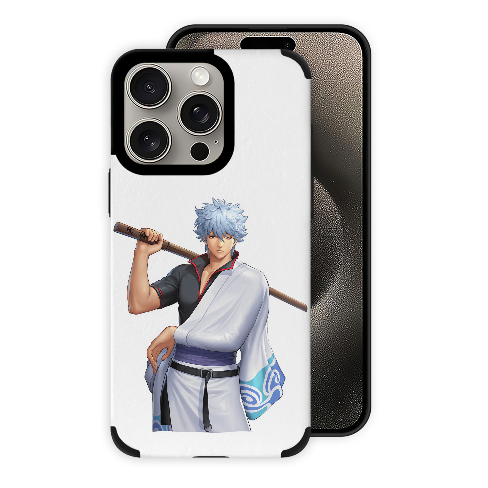 （画像用） ぎんたま 坂田銀時（さかたぎんとき） 神楽 志村新八（しむら しんぱち） GINTAMA Sakata Gintoki Kagura Shimura Shinpachi 【iPhone15ProMax対応】 PUレザー スマホケース 耐衝撃＆黄変防止