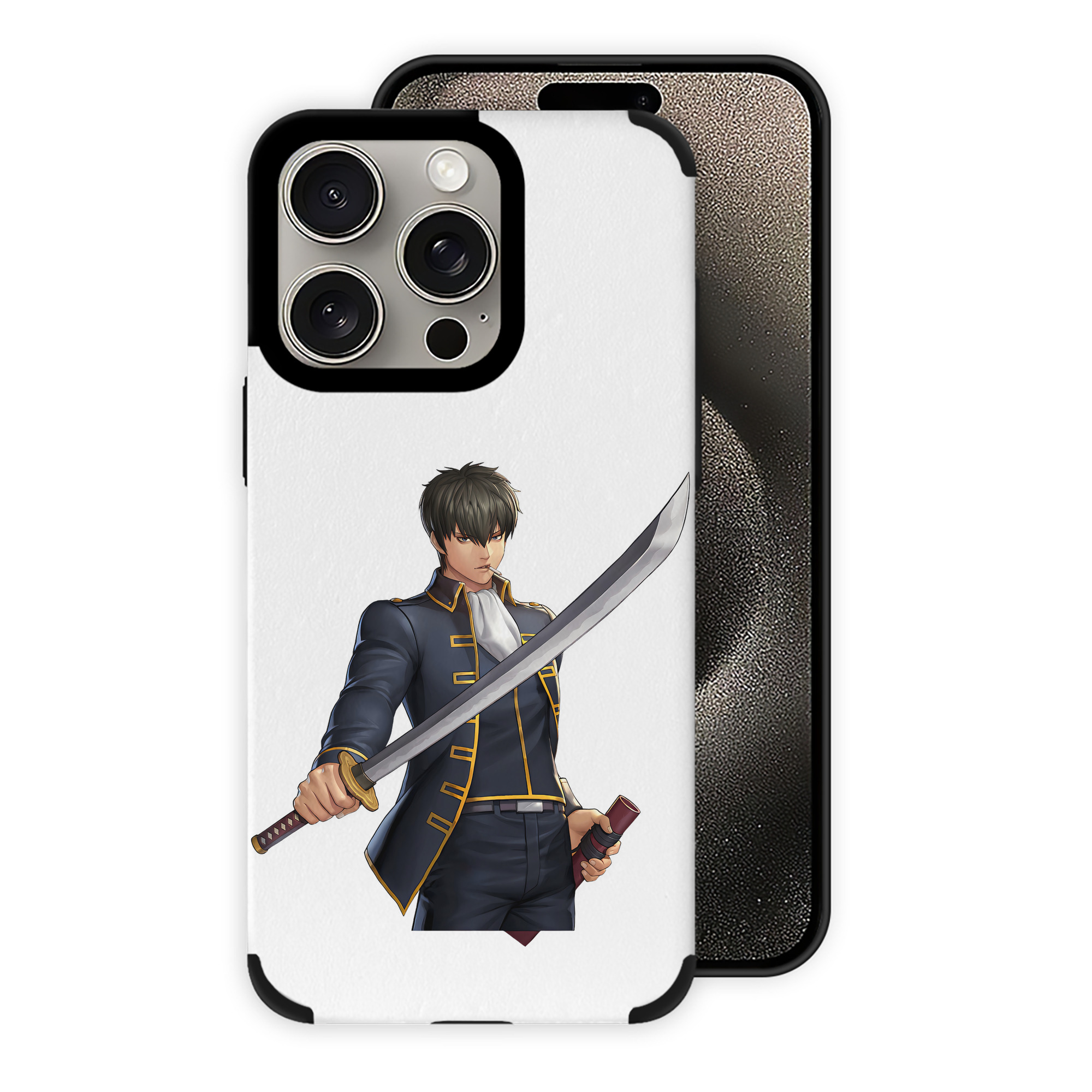 （画像用） ぎんたま 坂田銀時（さかたぎんとき） 神楽 志村新八（しむら しんぱち） GINTAMA Sakata Gintoki Kagura Shimura Shinpachi 【iPhone15ProMax対応】 PUレザー スマホケース 耐衝撃＆黄変防止