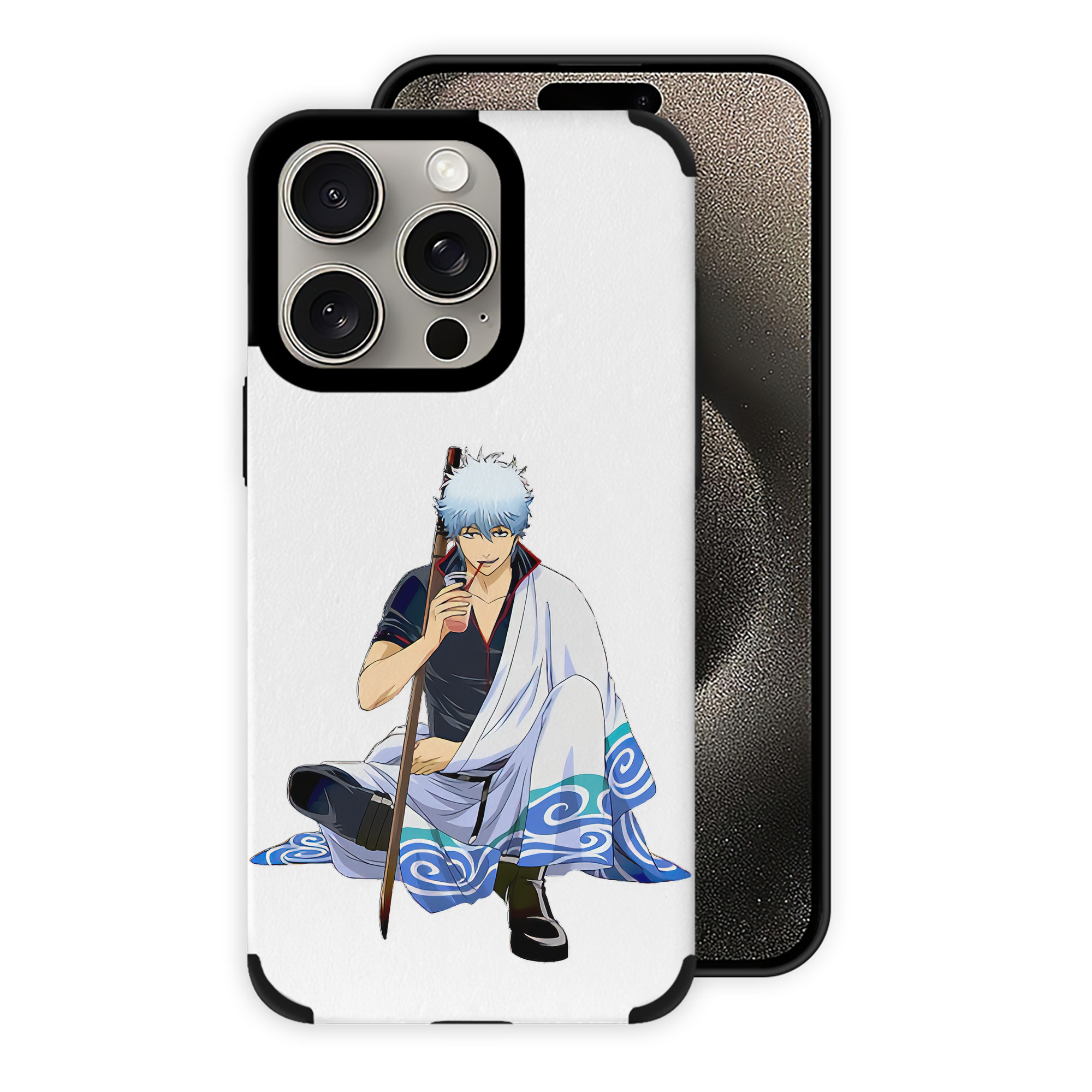 （画像用） ぎんたま 坂田銀時（さかたぎんとき） 神楽 志村新八（しむら しんぱち） GINTAMA Sakata Gintoki Kagura Shimura Shinpachi 【iPhone15ProMax対応】 PUレザー スマホケース 耐衝撃＆黄変防止