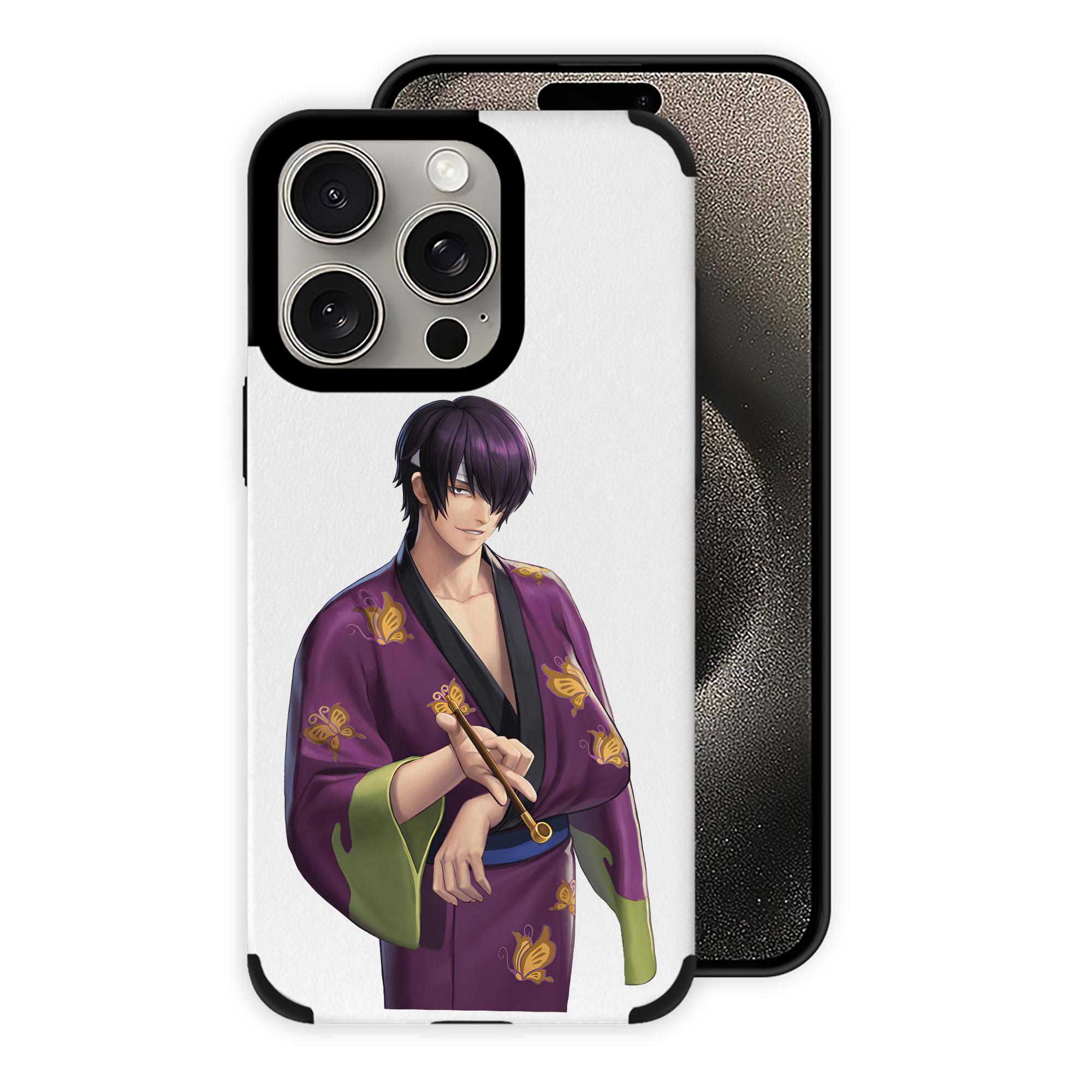 （画像用） ぎんたま 坂田銀時（さかたぎんとき） 神楽 志村新八（しむら しんぱち） GINTAMA Sakata Gintoki Kagura Shimura Shinpachi 【iPhone15ProMax対応】 PUレザー スマホケース 耐衝撃＆黄変防止