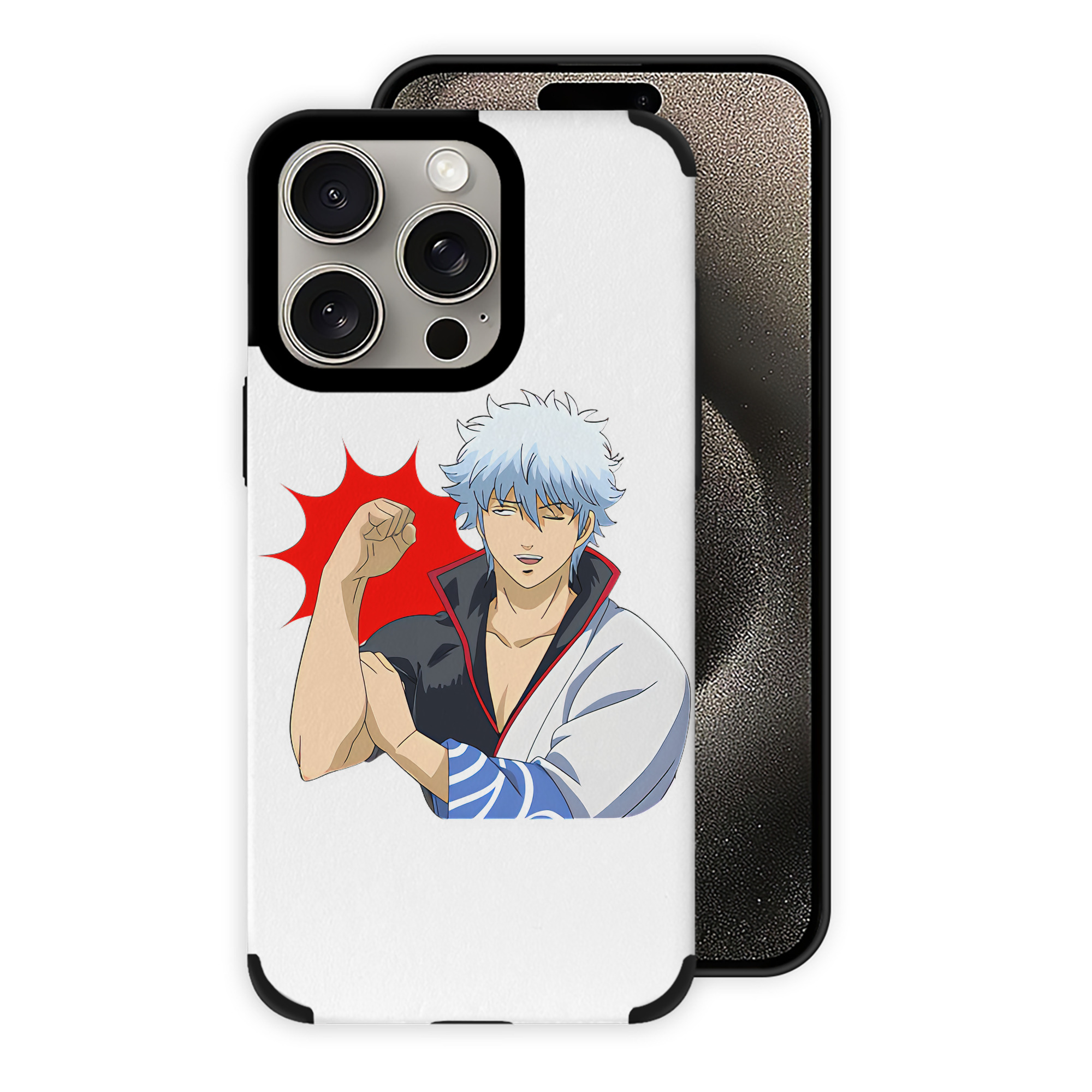 （画像用） ぎんたま 坂田銀時（さかたぎんとき） 神楽 志村新八（しむら しんぱち） GINTAMA Sakata Gintoki Kagura Shimura Shinpachi 【iPhone15ProMax対応】 PUレザー スマホケース 耐衝撃＆黄変防止
