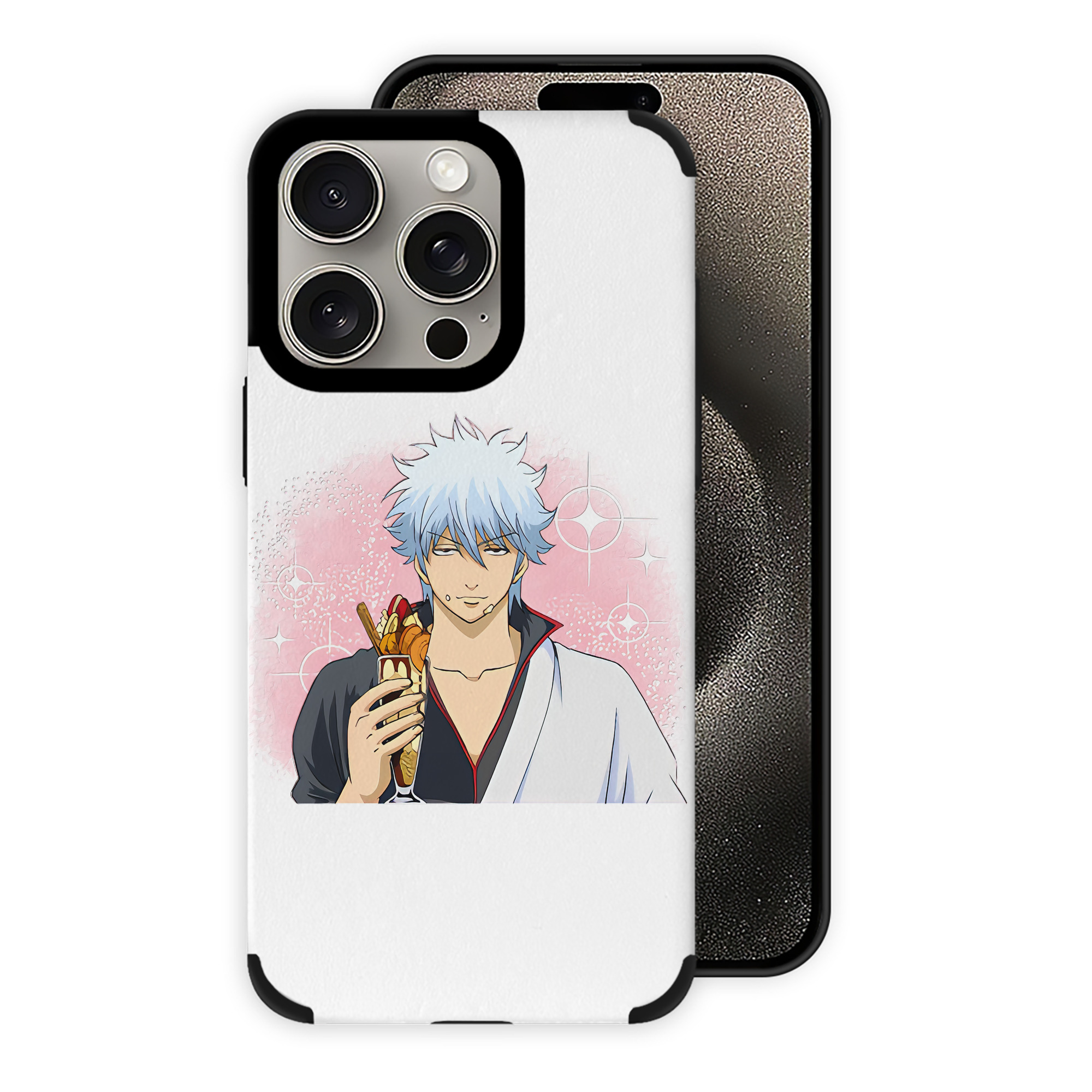 （画像用） ぎんたま 坂田銀時（さかたぎんとき） 神楽 志村新八（しむら しんぱち） GINTAMA Sakata Gintoki Kagura Shimura Shinpachi 【iPhone15ProMax対応】 PUレザー スマホケース 耐衝撃＆黄変防止