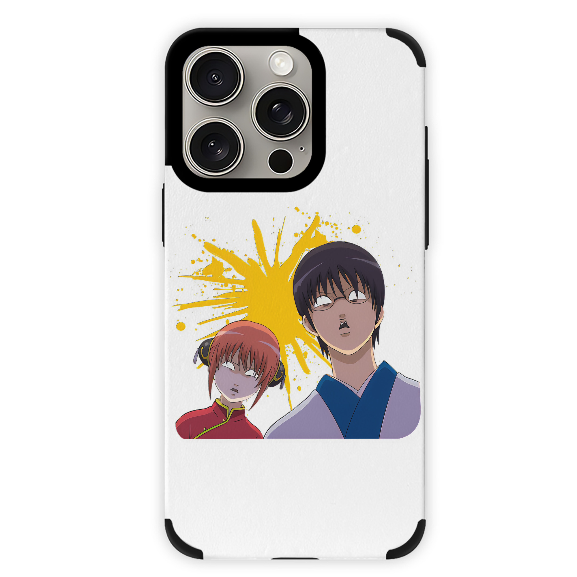 （画像用） ぎんたま 坂田銀時（さかたぎんとき） 神楽 志村新八（しむら しんぱち） GINTAMA Sakata Gintoki Kagura Shimura Shinpachi 【iPhone15ProMax対応】 PUレザー スマホケース 耐衝撃＆黄変防止