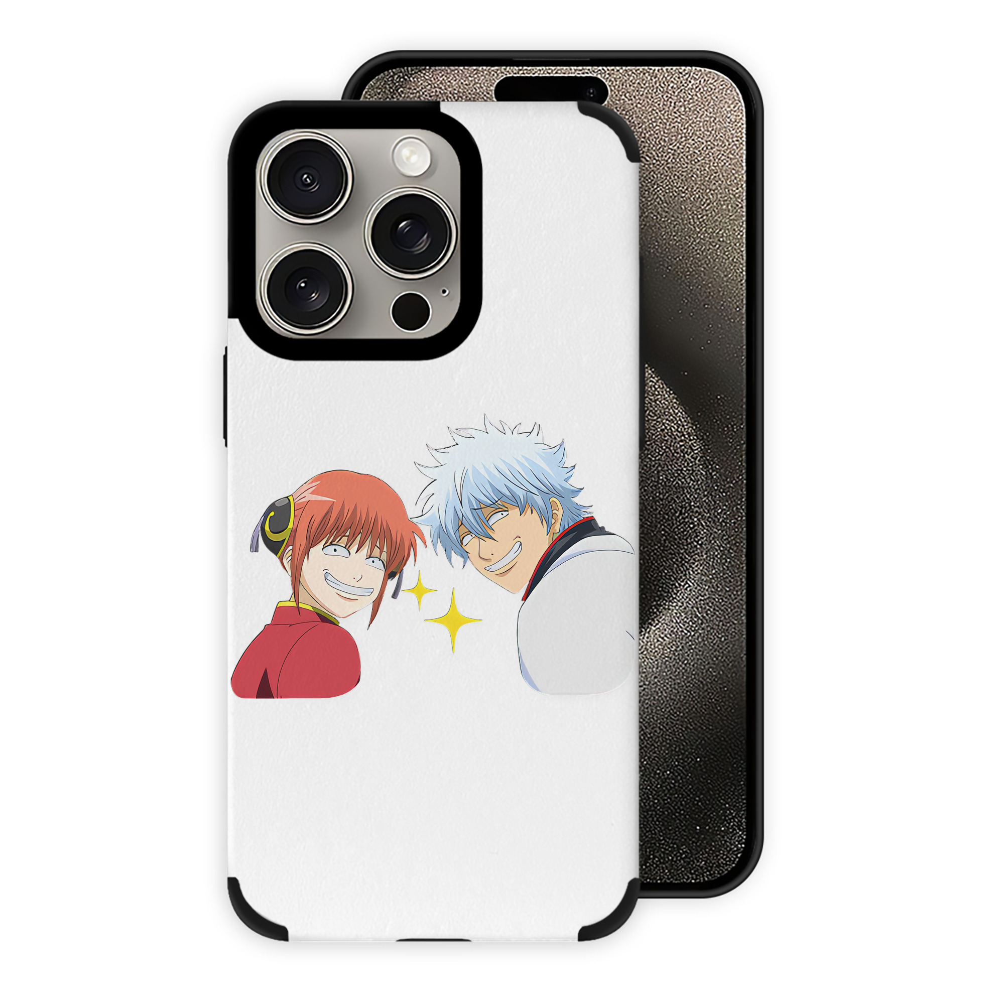 （画像用） ぎんたま 坂田銀時（さかたぎんとき） 神楽 志村新八（しむら しんぱち） GINTAMA Sakata Gintoki Kagura Shimura Shinpachi 【iPhone15ProMax対応】 PUレザー スマホケース 耐衝撃＆黄変防止