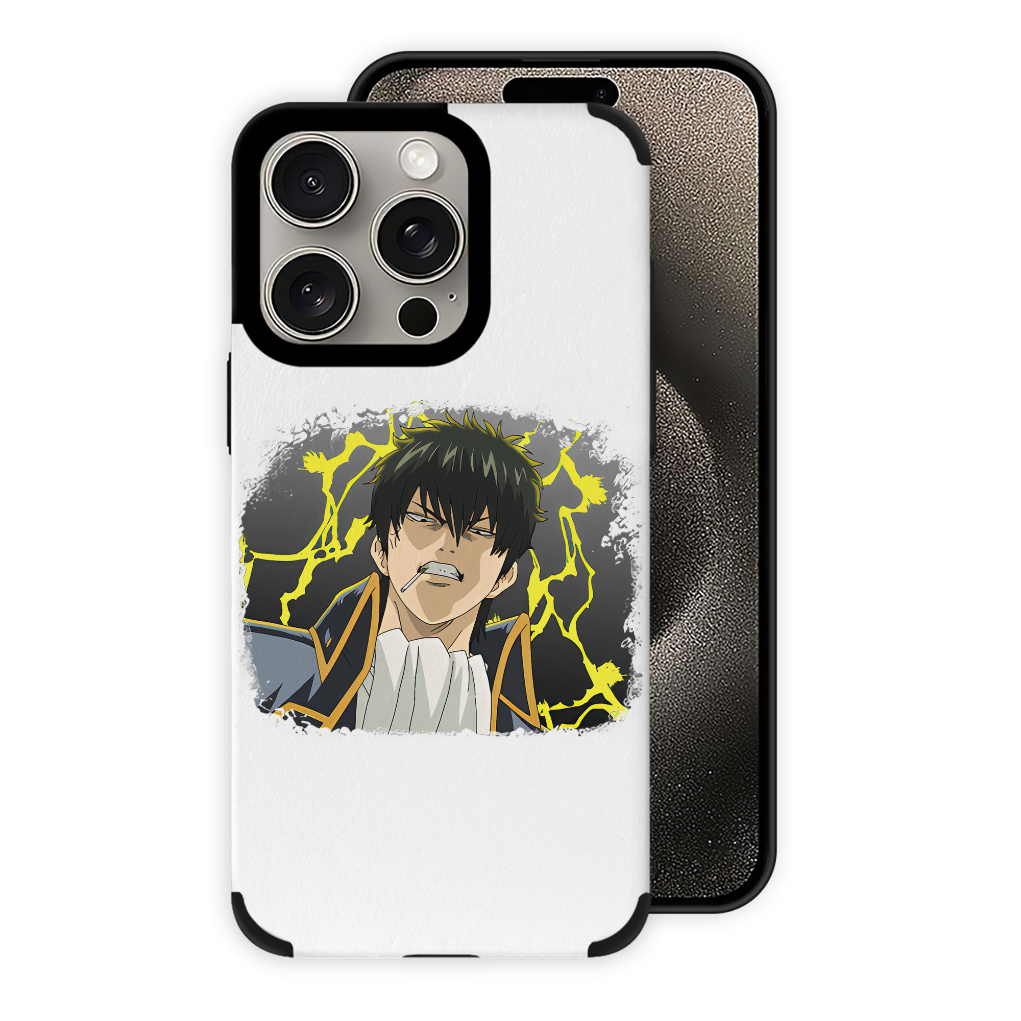 （画像用） ぎんたま 坂田銀時（さかたぎんとき） 神楽 志村新八（しむら しんぱち） GINTAMA Sakata Gintoki Kagura Shimura Shinpachi 【iPhone15ProMax対応】 PUレザー スマホケース 耐衝撃＆黄変防止