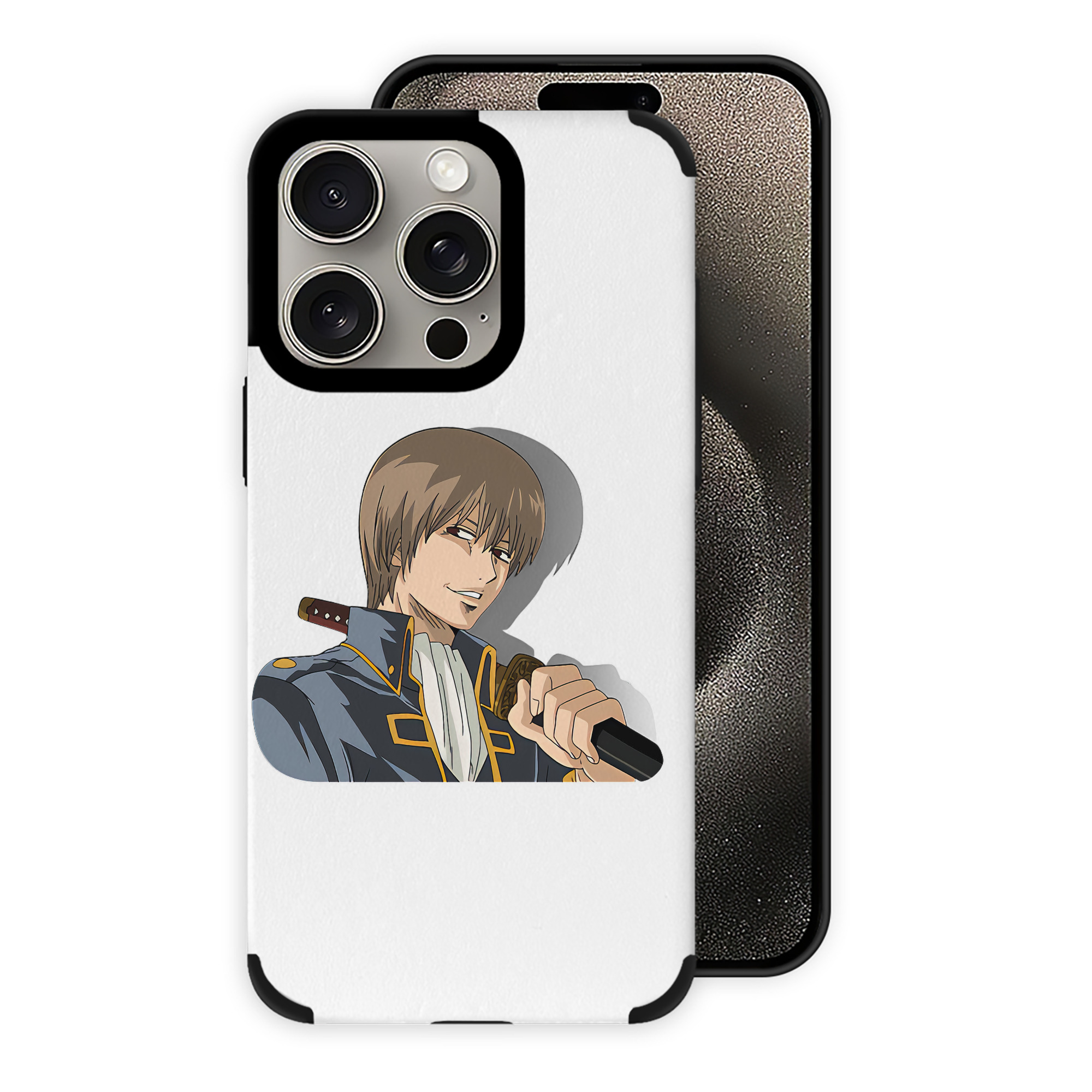 （画像用） ぎんたま 坂田銀時（さかたぎんとき） 神楽 志村新八（しむら しんぱち） GINTAMA Sakata Gintoki Kagura Shimura Shinpachi 【iPhone15ProMax対応】 PUレザー スマホケース 耐衝撃＆黄変防止