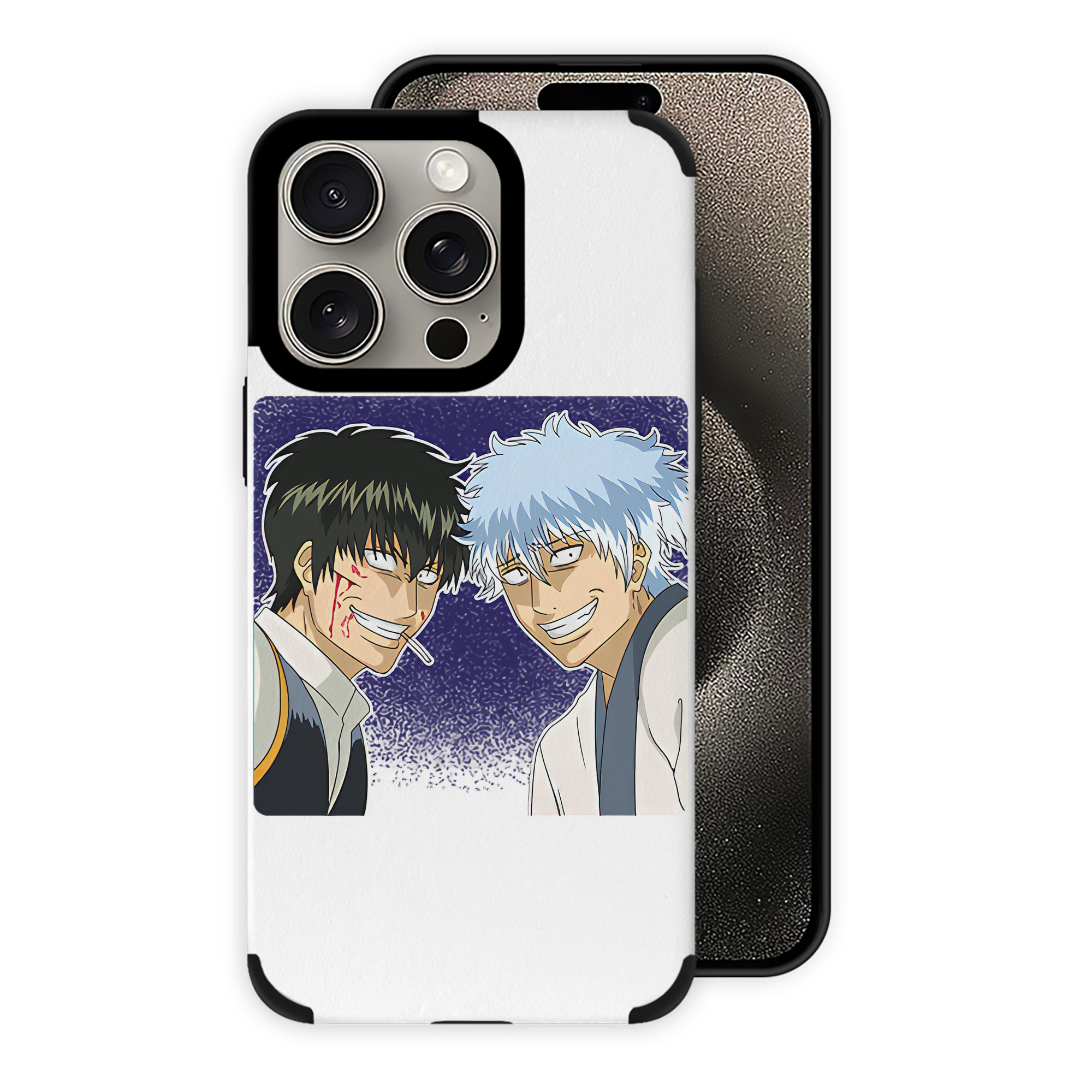（画像用） ぎんたま 坂田銀時（さかたぎんとき） 神楽 志村新八（しむら しんぱち） GINTAMA Sakata Gintoki Kagura Shimura Shinpachi 【iPhone15ProMax対応】 PUレザー スマホケース 耐衝撃＆黄変防止