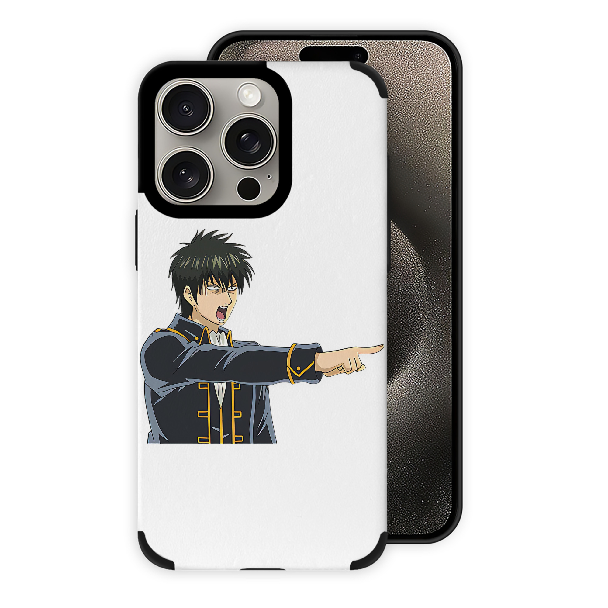 （画像用） ぎんたま 坂田銀時（さかたぎんとき） 神楽 志村新八（しむら しんぱち） GINTAMA Sakata Gintoki Kagura Shimura Shinpachi 【iPhone15ProMax対応】 PUレザー スマホケース 耐衝撃＆黄変防止