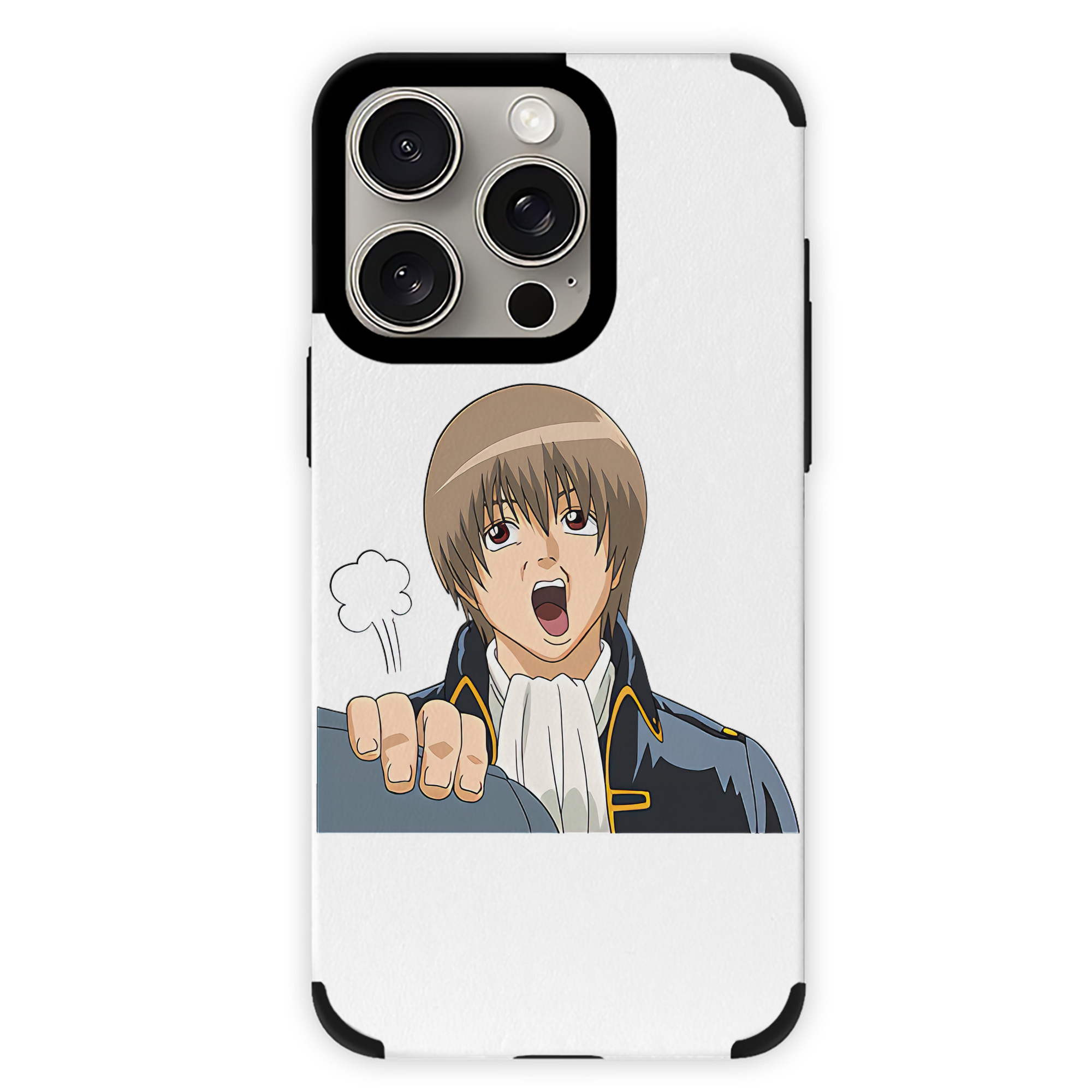 （画像用） ぎんたま 坂田銀時（さかたぎんとき） 神楽 志村新八（しむら しんぱち） GINTAMA Sakata Gintoki Kagura Shimura Shinpachi 【iPhone15ProMax対応】 PUレザー スマホケース 耐衝撃＆黄変防止