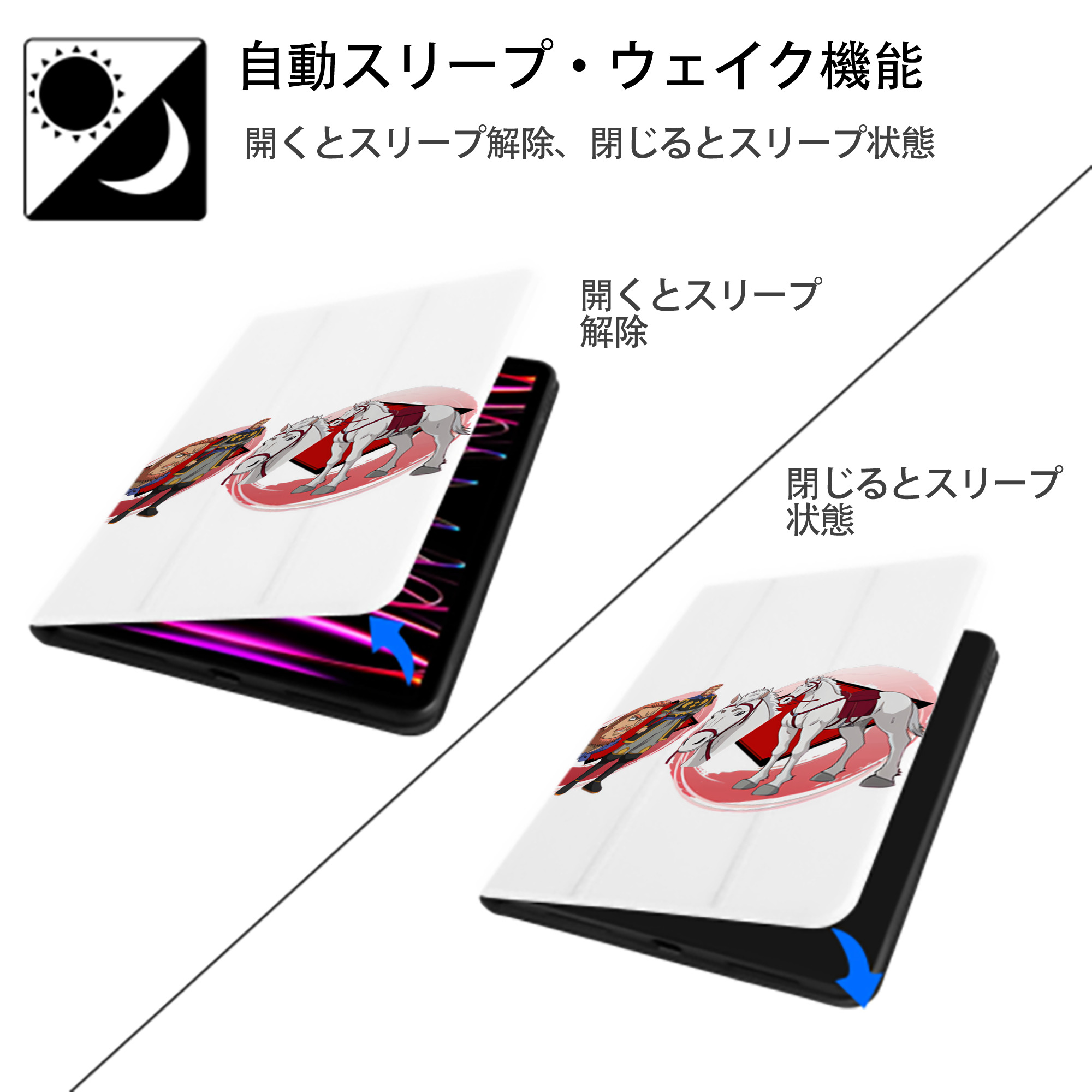 ぎんたま 坂田銀時（さかたぎんとき） 神楽 志村新八（しむら しんぱち） GINTAMA Sakata Gintoki Kagura Shimura Shinpachi IPad ケース ペン収納付き 三つ折りスタンド PUレザー×シリコン 対応機種9.5/10.5/10.9インチ