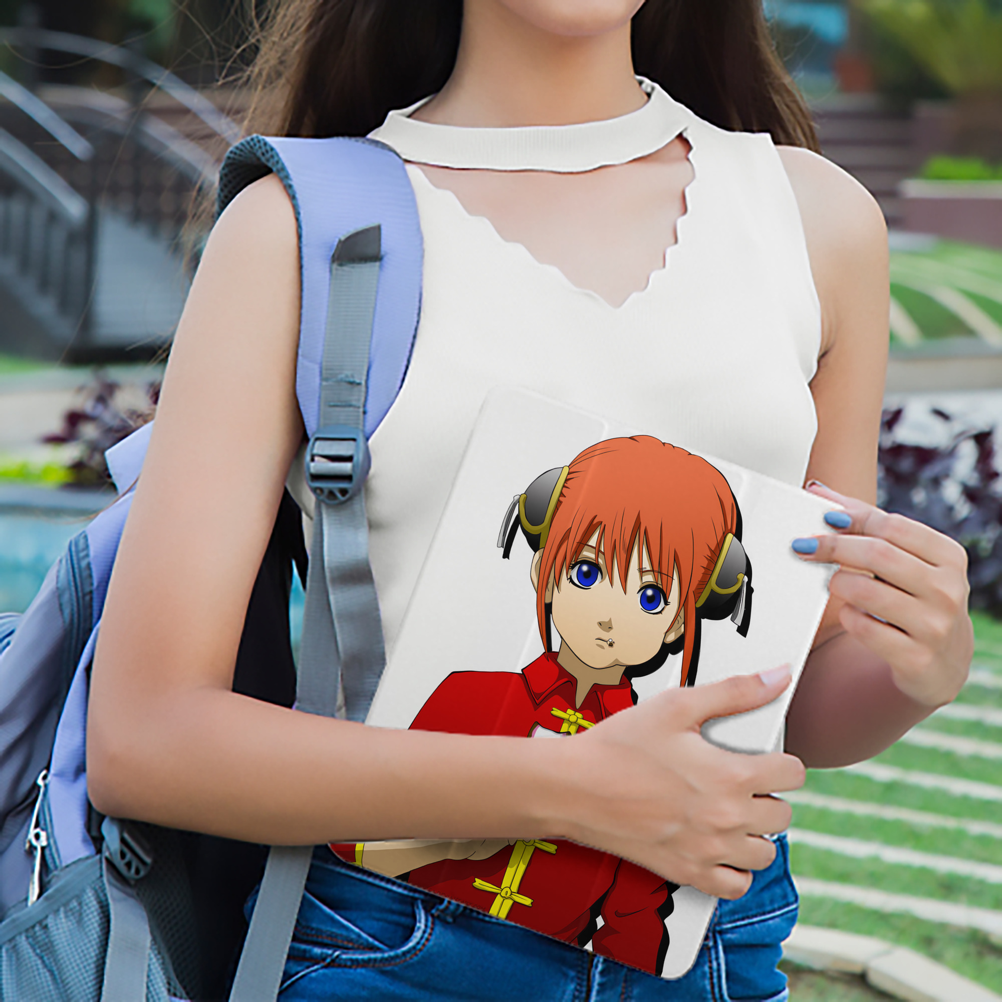 ぎんたま 坂田銀時（さかたぎんとき） 神楽 志村新八（しむら しんぱち） GINTAMA Sakata Gintoki Kagura Shimura Shinpachi IPad ケース ペン収納付き 三つ折りスタンド PUレザー×シリコン 対応機種9.5/10.5/10.9インチ