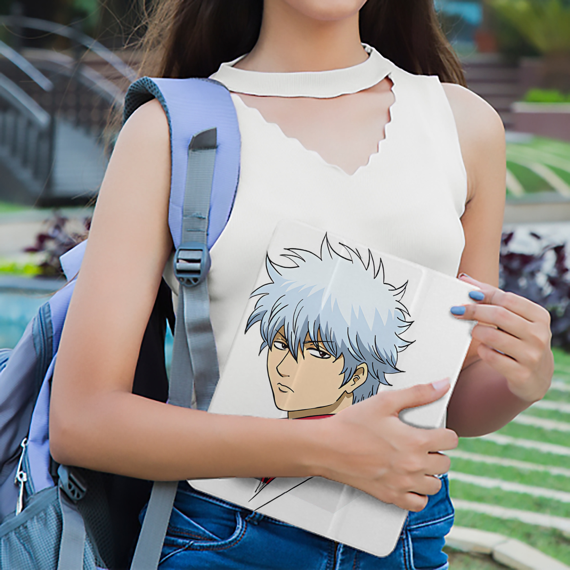 ぎんたま 坂田銀時（さかたぎんとき） 神楽 志村新八（しむら しんぱち） GINTAMA Sakata Gintoki Kagura Shimura Shinpachi IPad ケース ペン収納付き 三つ折りスタンド PUレザー×シリコン 対応機種9.5/10.5/10.9インチ