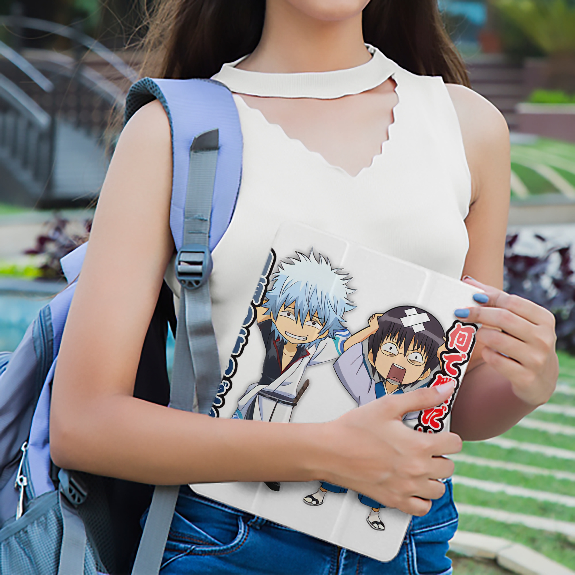 ぎんたま 坂田銀時（さかたぎんとき） 神楽 志村新八（しむら しんぱち） GINTAMA Sakata Gintoki Kagura Shimura Shinpachi IPad ケース ペン収納付き 三つ折りスタンド PUレザー×シリコン 対応機種9.5/10.5/10.9インチ