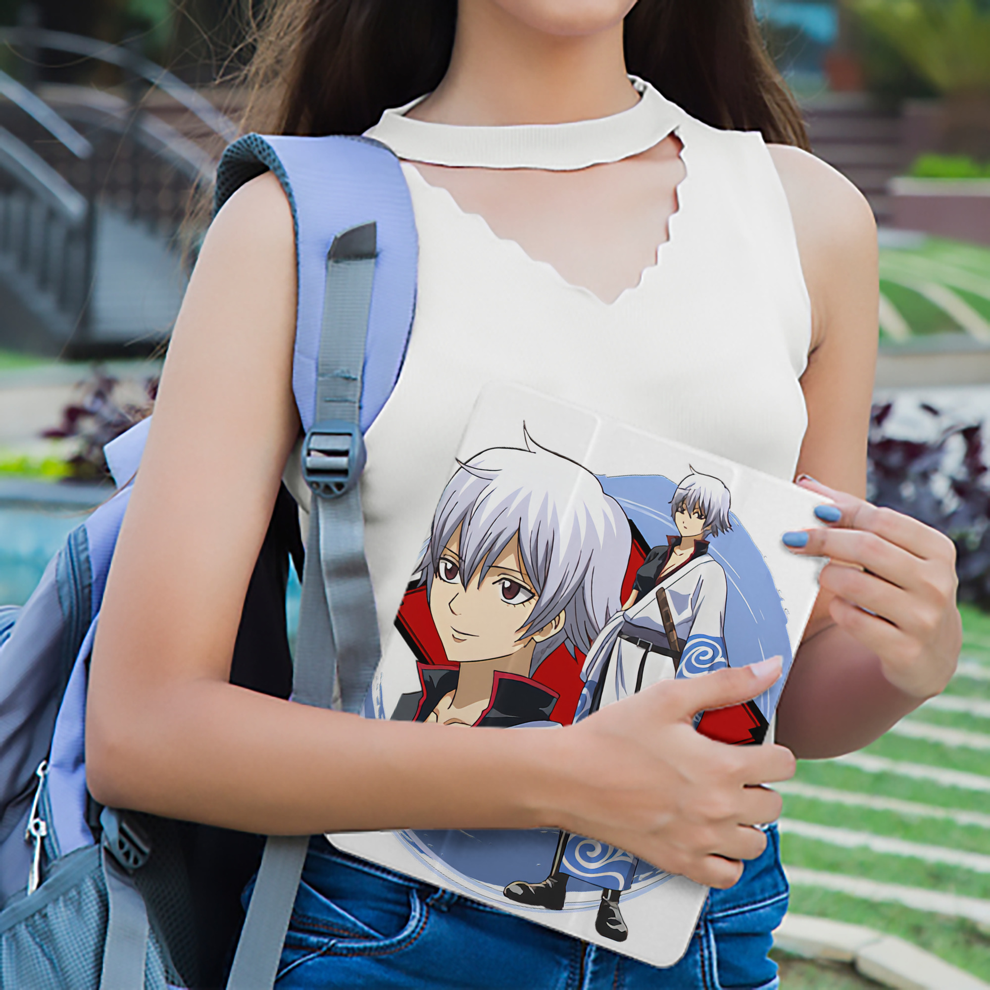 ぎんたま 坂田銀時（さかたぎんとき） 神楽 志村新八（しむら しんぱち） GINTAMA Sakata Gintoki Kagura Shimura Shinpachi IPad ケース ペン収納付き 三つ折りスタンド PUレザー×シリコン 対応機種9.5/10.5/10.9インチ