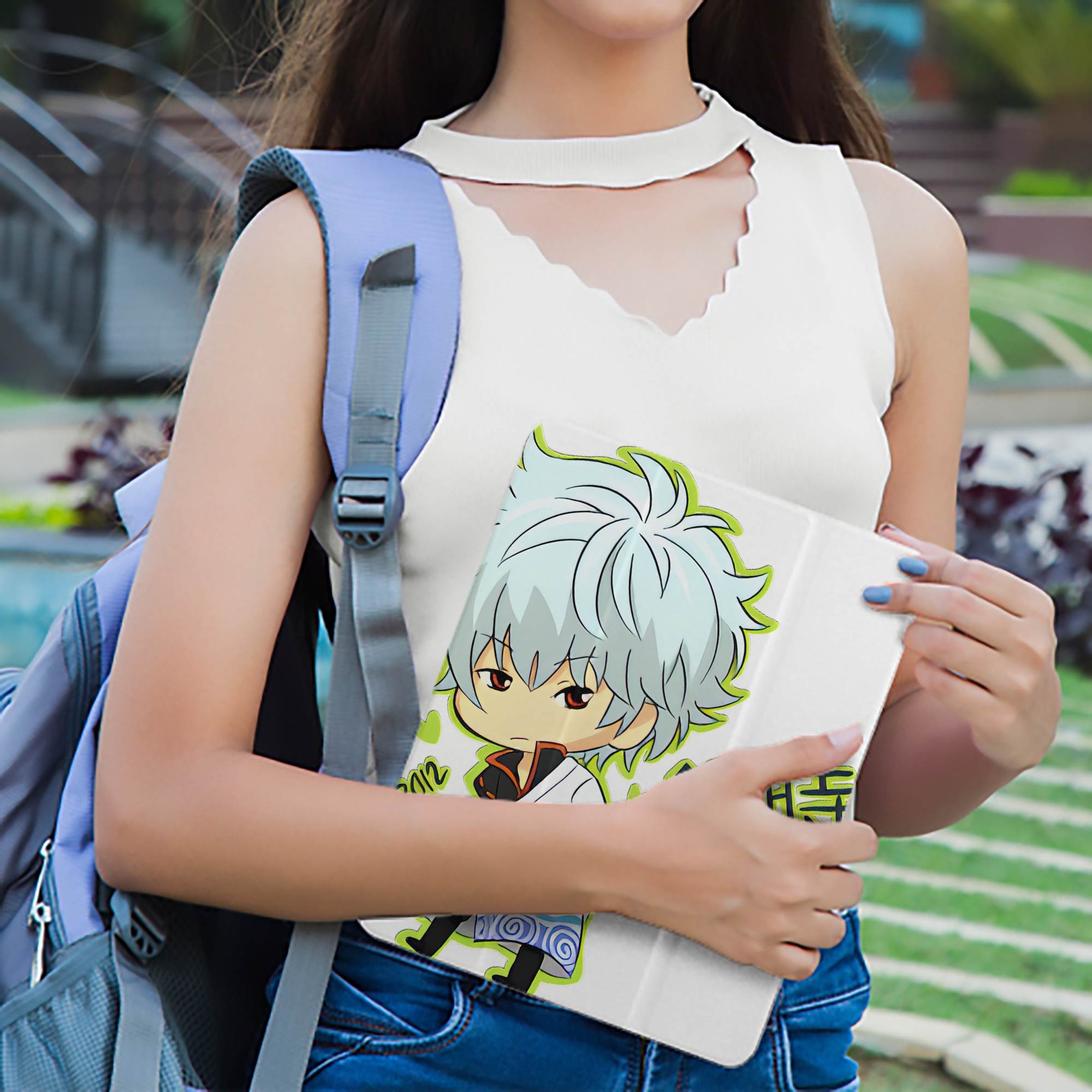 ぎんたま 坂田銀時（さかたぎんとき） 神楽 志村新八（しむら しんぱち） GINTAMA Sakata Gintoki Kagura Shimura Shinpachi IPad ケース ペン収納付き 三つ折りスタンド PUレザー×シリコン 対応機種9.5/10.5/10.9インチ