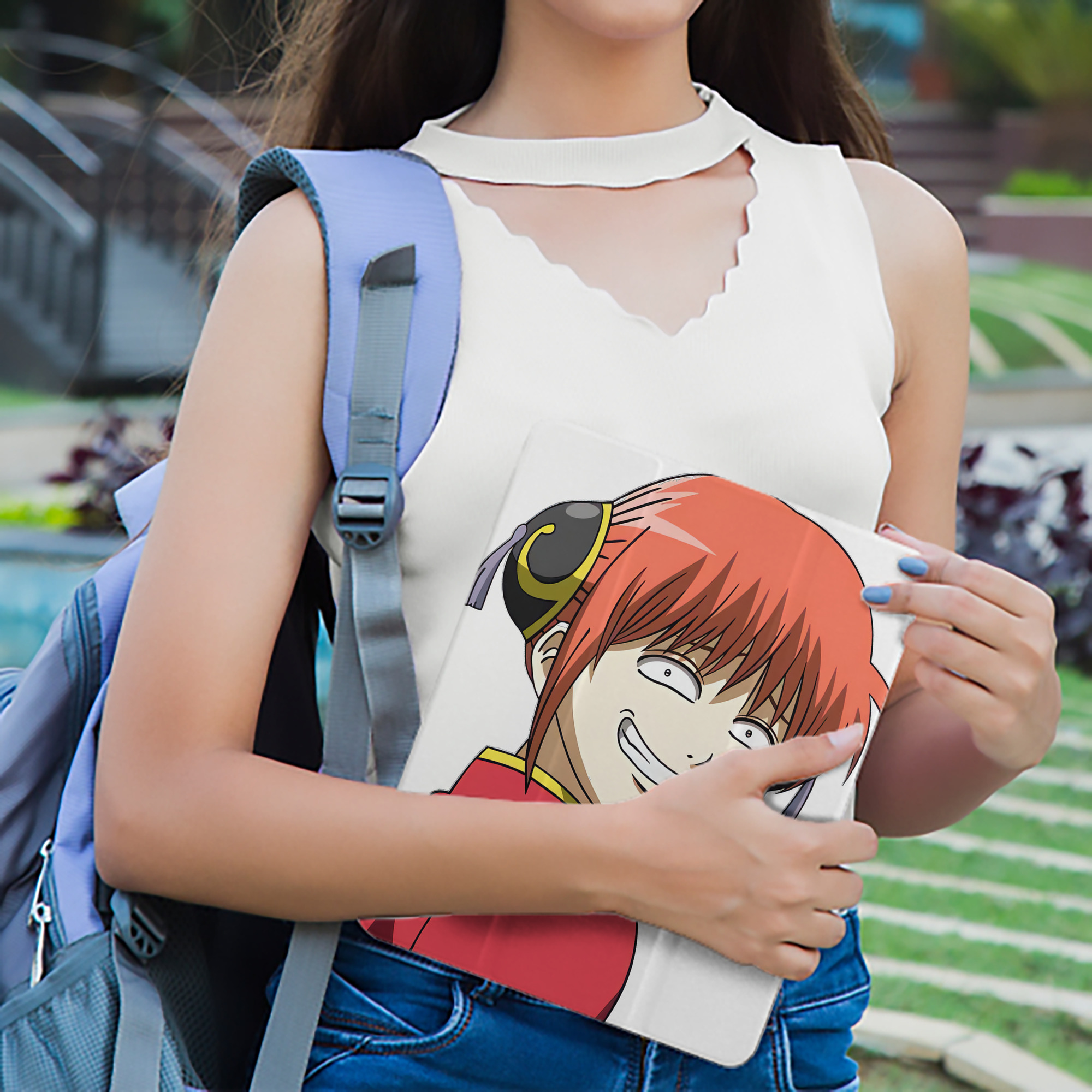 ぎんたま 坂田銀時（さかたぎんとき） 神楽 志村新八（しむら しんぱち） GINTAMA Sakata Gintoki Kagura Shimura Shinpachi IPad ケース ペン収納付き 三つ折りスタンド PUレザー×シリコン 対応機種9.5/10.5/10.9インチ