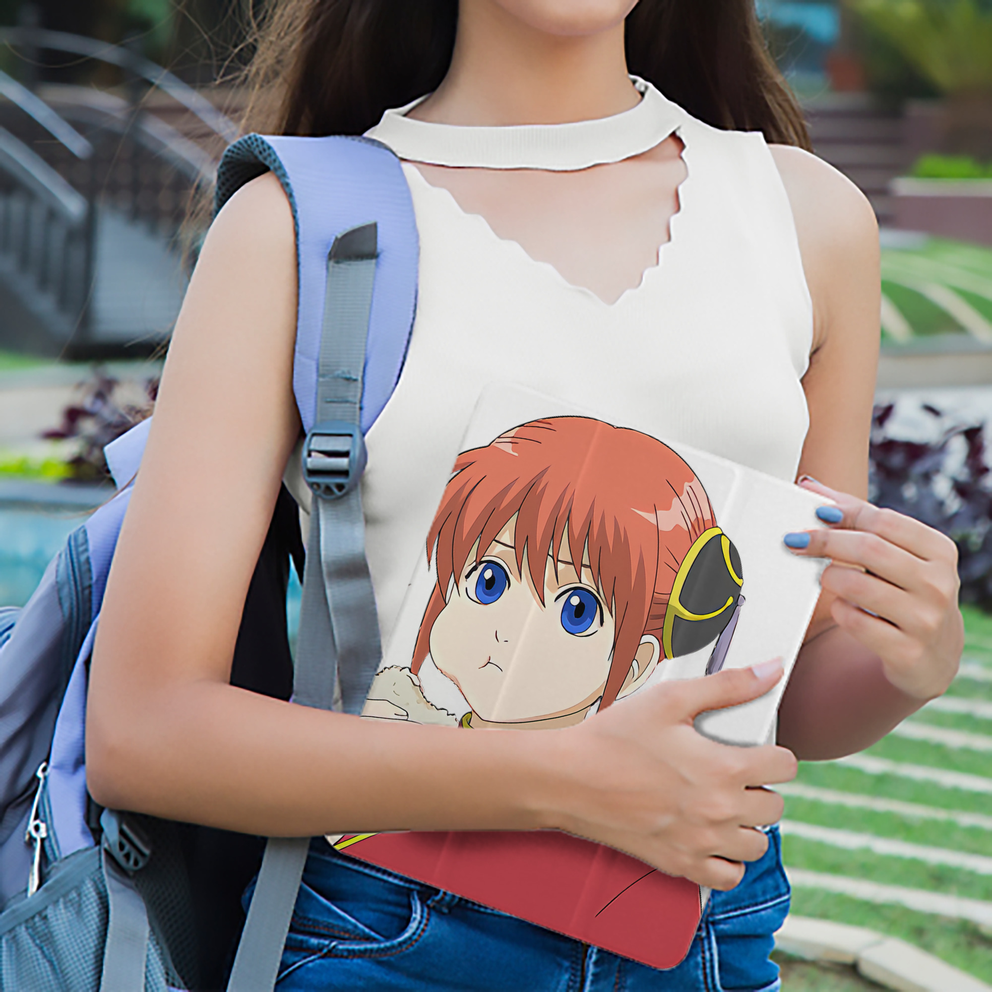 ぎんたま 坂田銀時（さかたぎんとき） 神楽 志村新八（しむら しんぱち） GINTAMA Sakata Gintoki Kagura Shimura Shinpachi IPad ケース ペン収納付き 三つ折りスタンド PUレザー×シリコン 対応機種9.5/10.5/10.9インチ