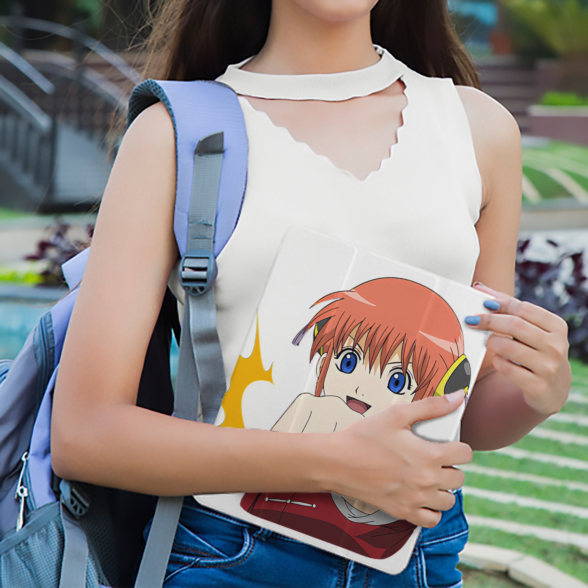 ぎんたま 坂田銀時（さかたぎんとき） 神楽 志村新八（しむら しんぱち） GINTAMA Sakata Gintoki Kagura Shimura Shinpachi IPad ケース ペン収納付き 三つ折りスタンド PUレザー×シリコン 対応機種9.5/10.5/10.9インチ