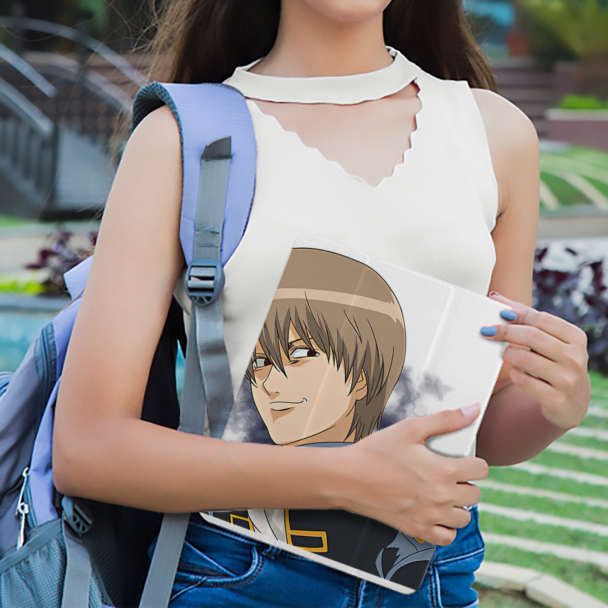 ぎんたま 坂田銀時（さかたぎんとき） 神楽 志村新八（しむら しんぱち） GINTAMA Sakata Gintoki Kagura Shimura Shinpachi IPad ケース ペン収納付き 三つ折りスタンド PUレザー×シリコン 対応機種9.5/10.5/10.9インチ