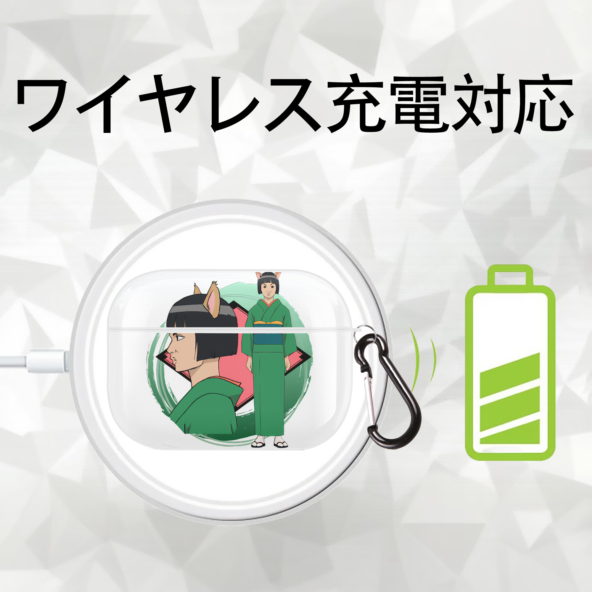 ぎんたま 坂田銀時（さかたぎんとき） 神楽 志村新八（しむら しんぱち） GINTAMA Sakata Gintoki Kagura Shimura Shinpachi 【AirPods Pro用】ハードシェル保護ケース 耐衝撃・防指紋・カラビナ付き商品仕様
