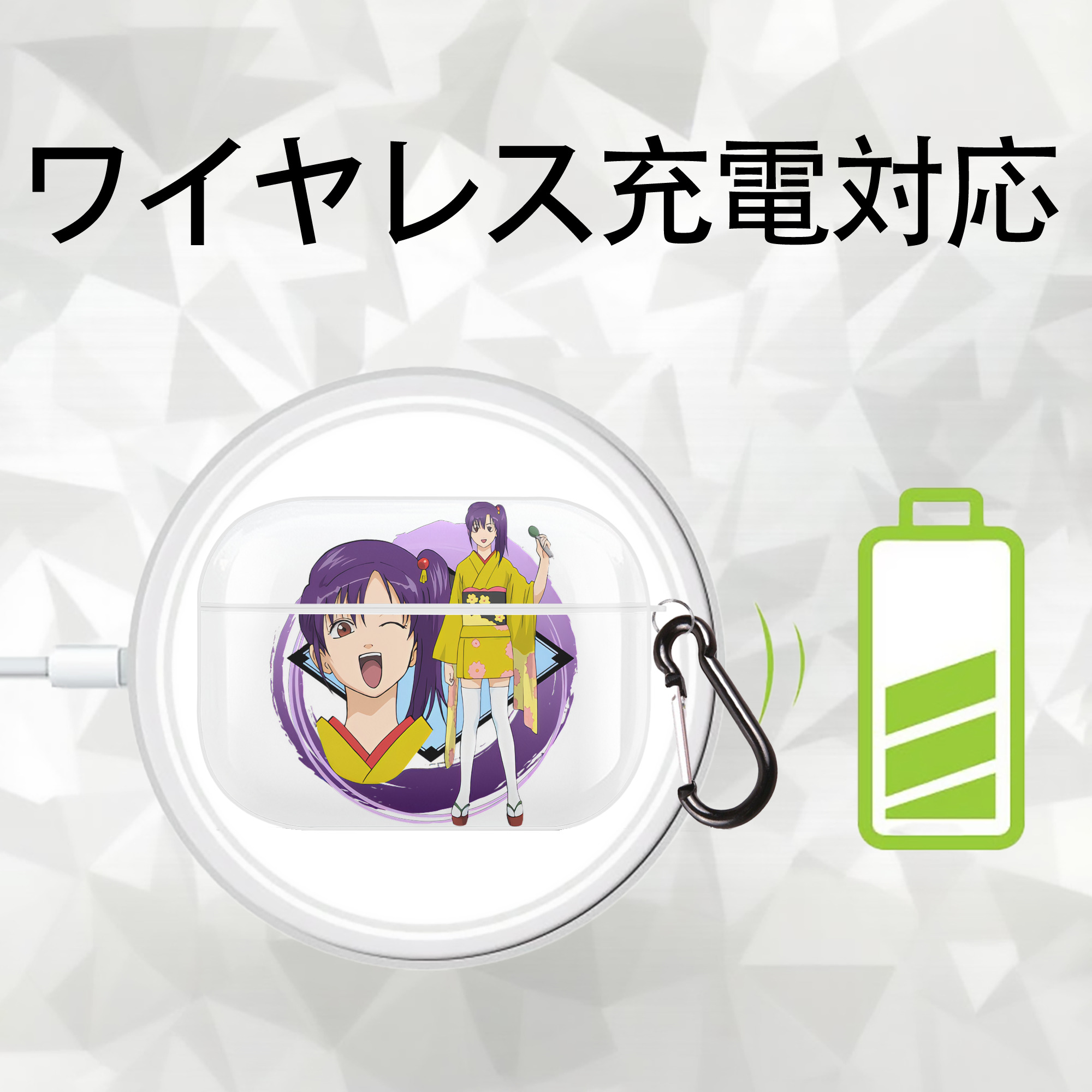 ぎんたま 坂田銀時（さかたぎんとき） 神楽 志村新八（しむら しんぱち） GINTAMA Sakata Gintoki Kagura Shimura Shinpachi 【AirPods Pro用】ハードシェル保護ケース 耐衝撃・防指紋・カラビナ付き商品仕様