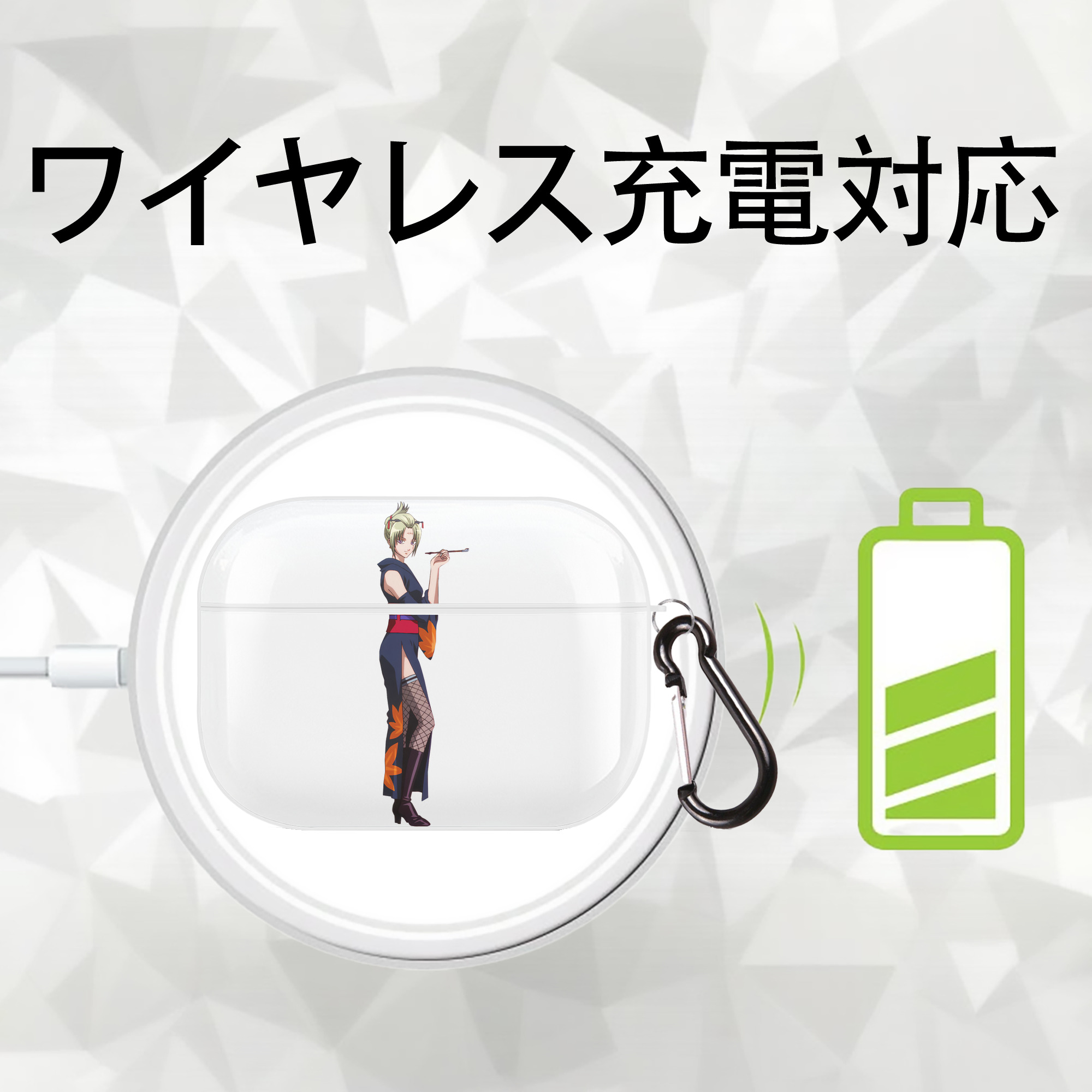 ぎんたま 坂田銀時（さかたぎんとき） 神楽 志村新八（しむら しんぱち） GINTAMA Sakata Gintoki Kagura Shimura Shinpachi 【AirPods Pro用】ハードシェル保護ケース 耐衝撃・防指紋・カラビナ付き商品仕様