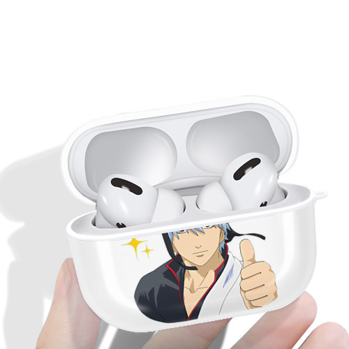 ぎんたま 坂田銀時（さかたぎんとき） 神楽 志村新八（しむら しんぱち） GINTAMA Sakata Gintoki Kagura Shimura Shinpachi 【AirPods Pro用】ハードシェル保護ケース 耐衝撃・防指紋・カラビナ付き商品仕様