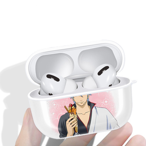 ぎんたま 坂田銀時（さかたぎんとき） 神楽 志村新八（しむら しんぱち） GINTAMA Sakata Gintoki Kagura Shimura Shinpachi 【AirPods Pro用】ハードシェル保護ケース 耐衝撃・防指紋・カラビナ付き商品仕様