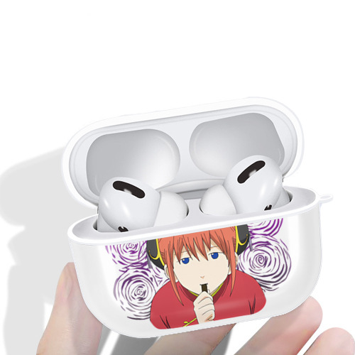 ぎんたま 坂田銀時（さかたぎんとき） 神楽 志村新八（しむら しんぱち） GINTAMA Sakata Gintoki Kagura Shimura Shinpachi 【AirPods Pro用】ハードシェル保護ケース 耐衝撃・防指紋・カラビナ付き商品仕様