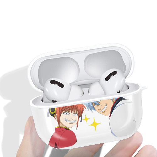 ぎんたま 坂田銀時（さかたぎんとき） 神楽 志村新八（しむら しんぱち） GINTAMA Sakata Gintoki Kagura Shimura Shinpachi 【AirPods Pro用】ハードシェル保護ケース 耐衝撃・防指紋・カラビナ付き商品仕様