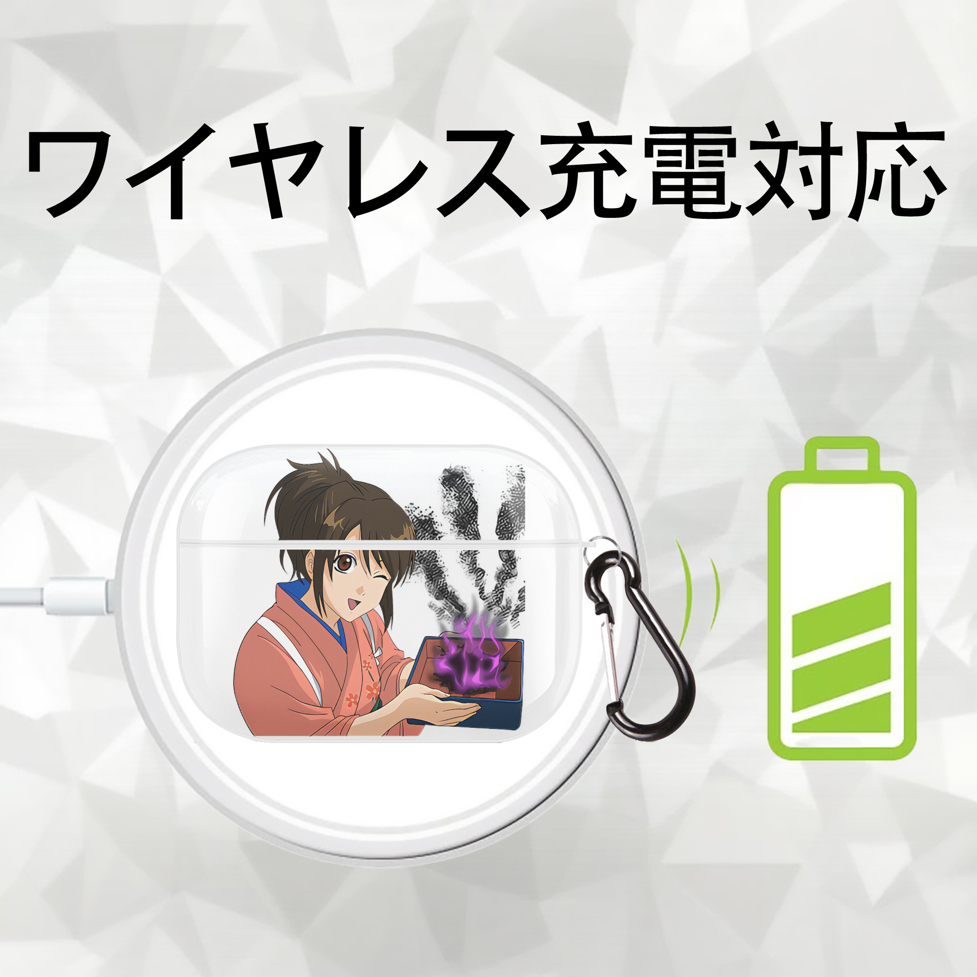ぎんたま 坂田銀時（さかたぎんとき） 神楽 志村新八（しむら しんぱち） GINTAMA Sakata Gintoki Kagura Shimura Shinpachi 【AirPods Pro用】ハードシェル保護ケース 耐衝撃・防指紋・カラビナ付き商品仕様
