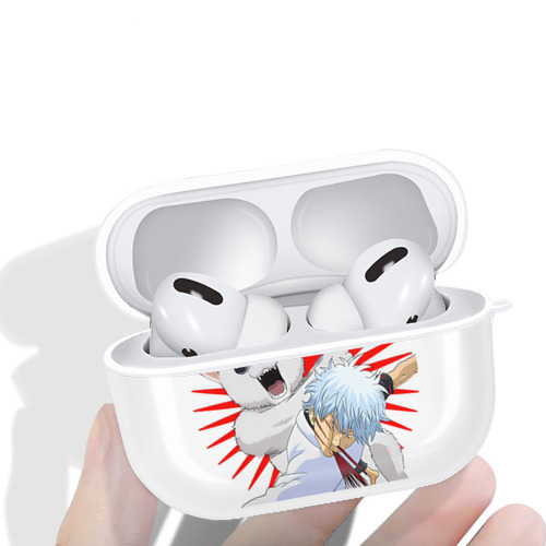 ぎんたま 坂田銀時（さかたぎんとき） 神楽 志村新八（しむら しんぱち） GINTAMA Sakata Gintoki Kagura Shimura Shinpachi 【AirPods Pro用】ハードシェル保護ケース 耐衝撃・防指紋・カラビナ付き商品仕様