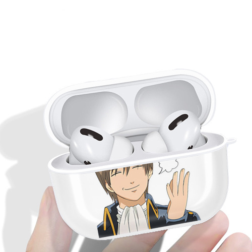 ぎんたま 坂田銀時（さかたぎんとき） 神楽 志村新八（しむら しんぱち） GINTAMA Sakata Gintoki Kagura Shimura Shinpachi 【AirPods Pro用】ハードシェル保護ケース 耐衝撃・防指紋・カラビナ付き商品仕様